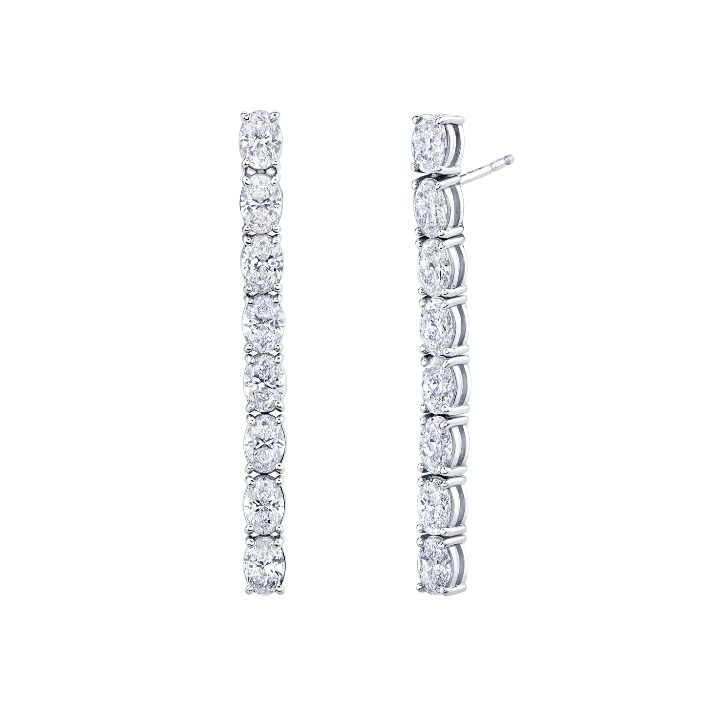 5 Carat Single Row Oval Diamond Dangle Earring