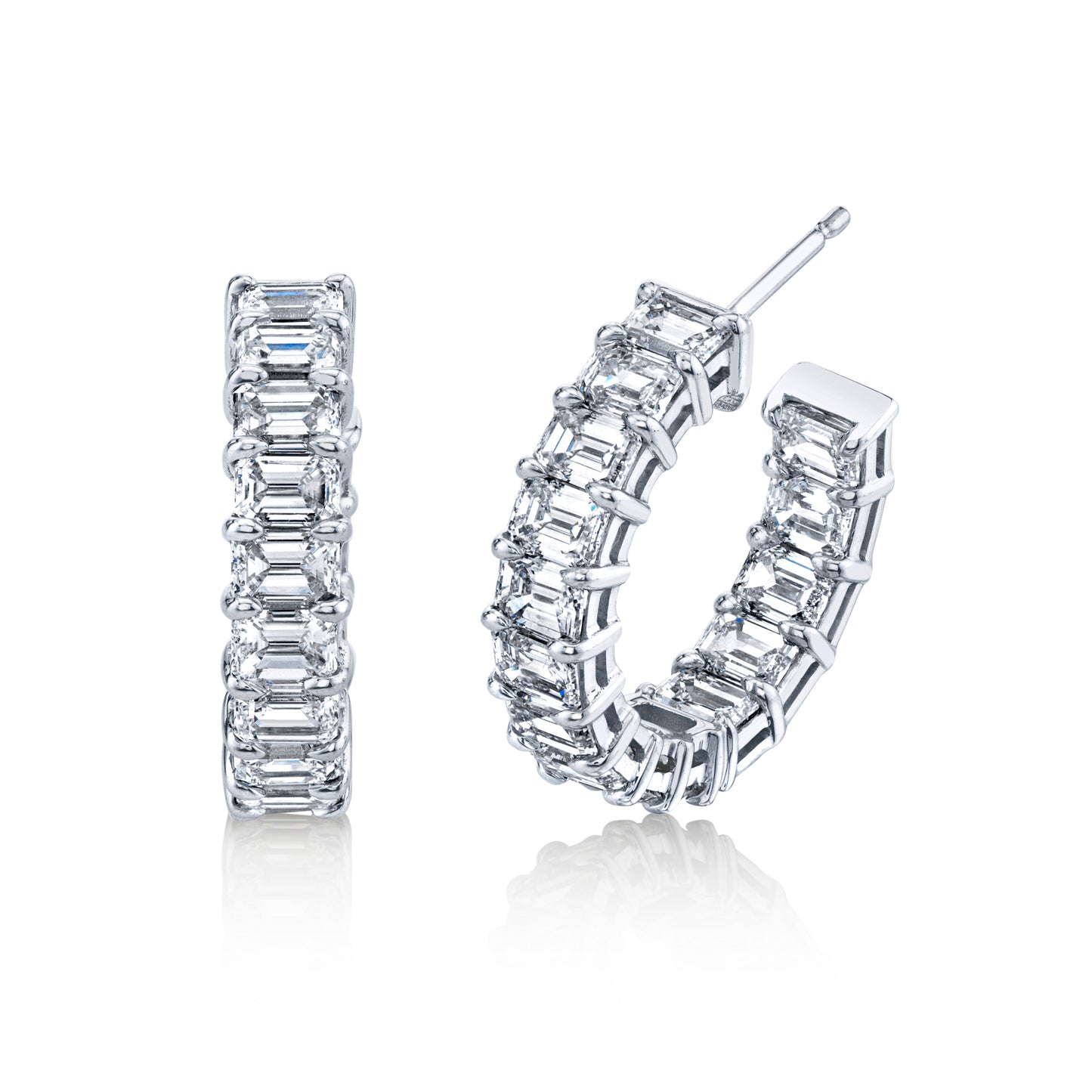 Signature Emerald Cut Diamond Hoops