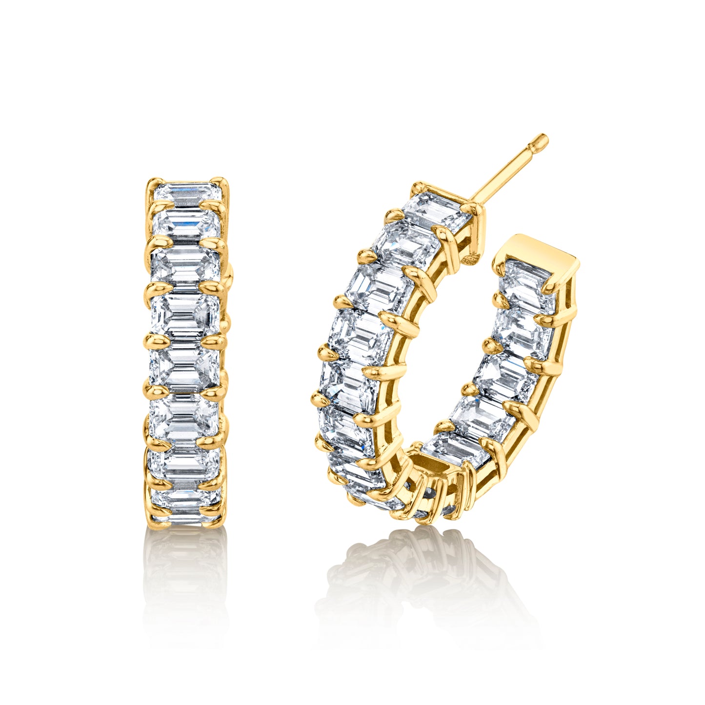 Signature Emerald Cut Diamond Hoops