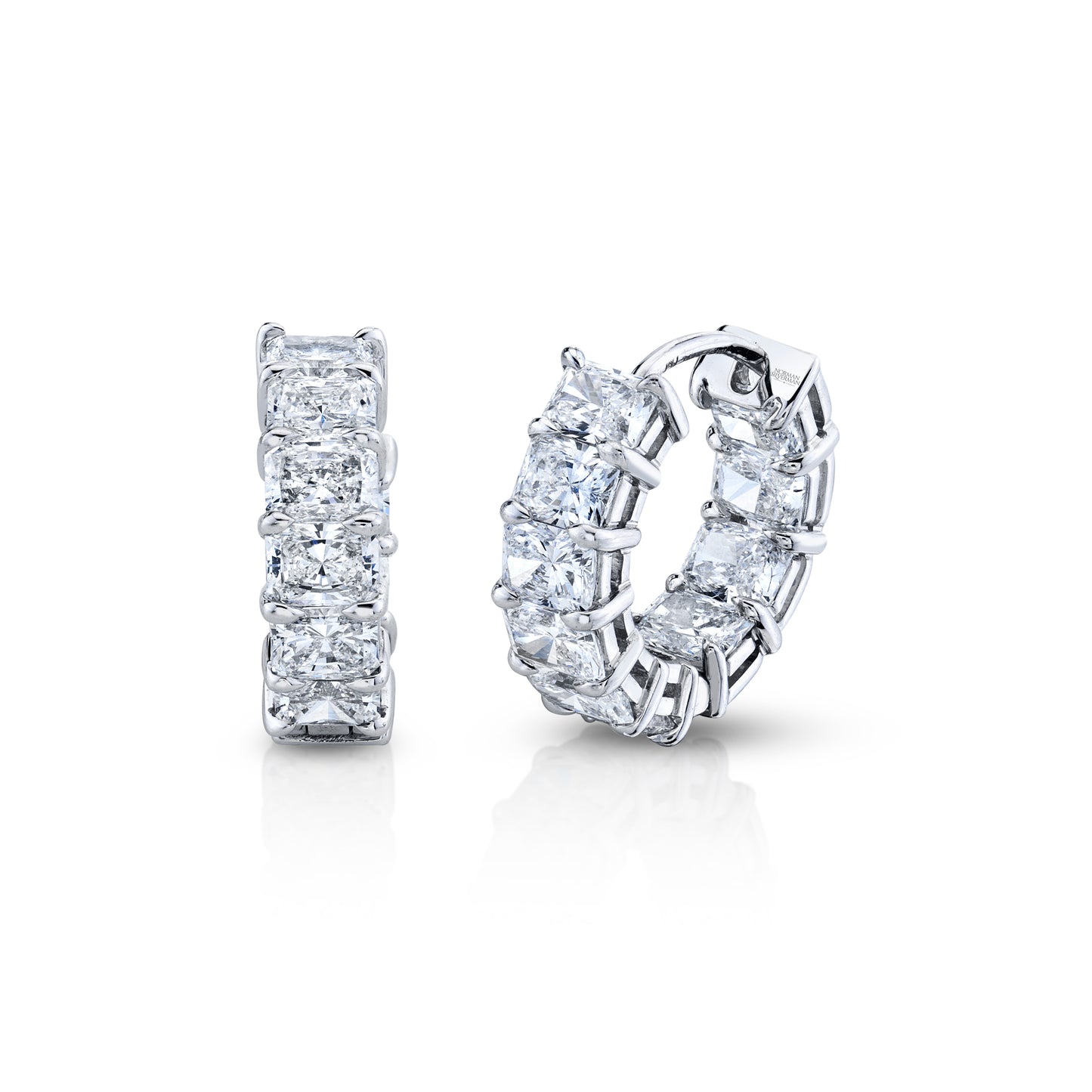 4.16 Carat Radiant-Cut Diamond Huggies