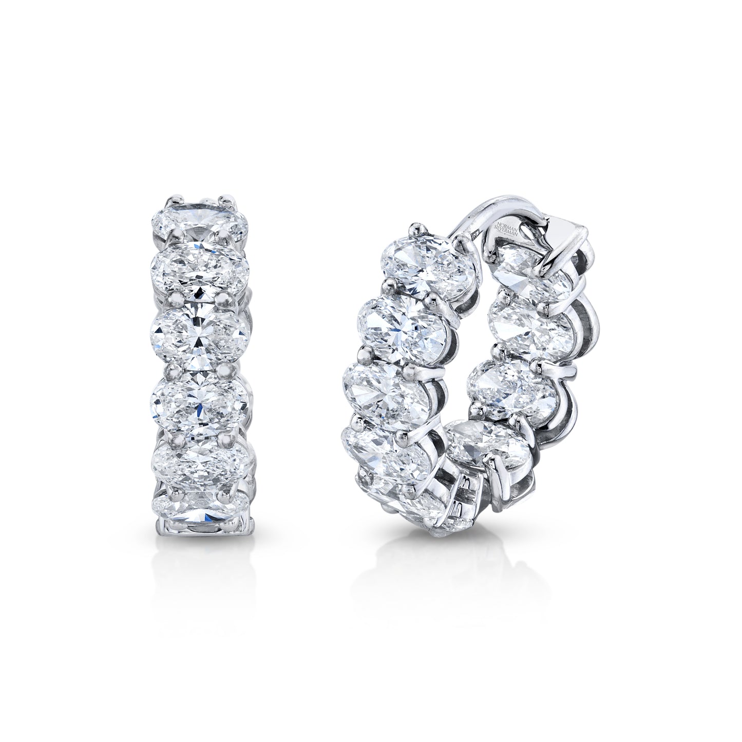 Oval Diamond Huggies
