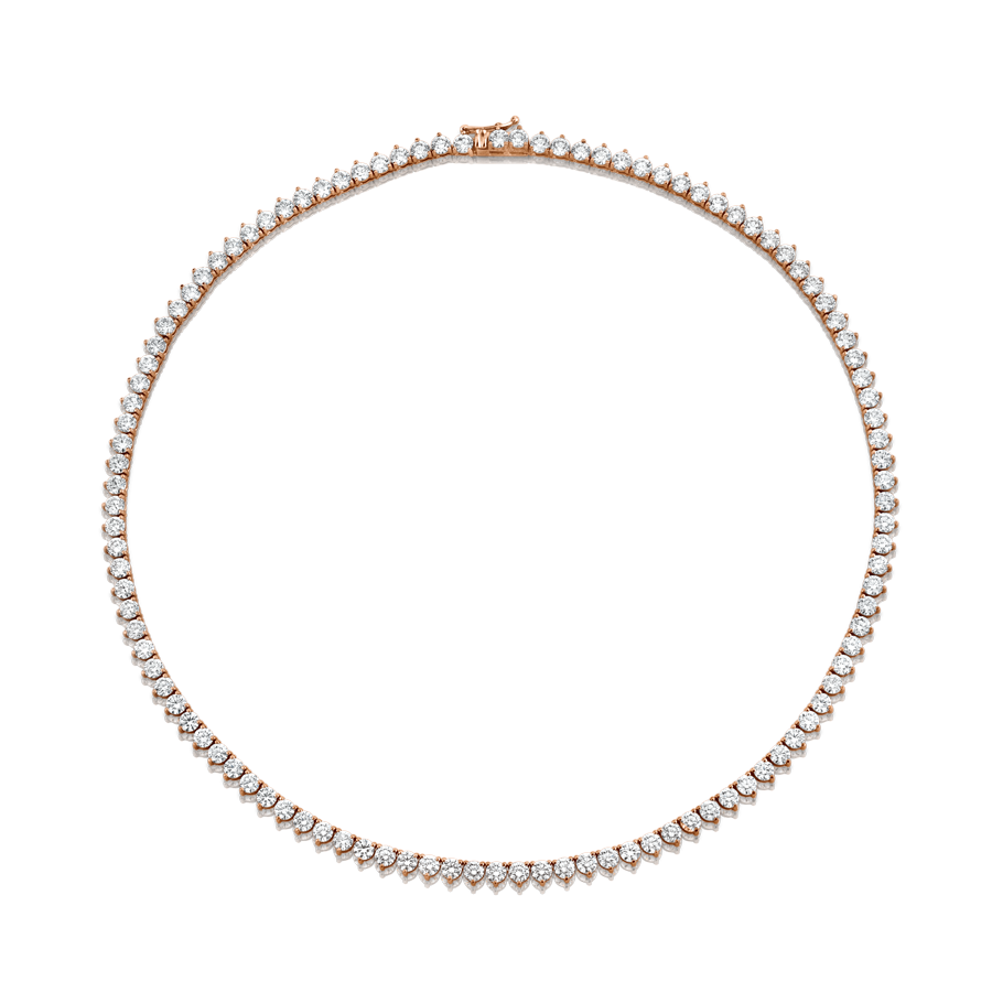 17.84 Carat 3-Prong Round Diamond Necklace