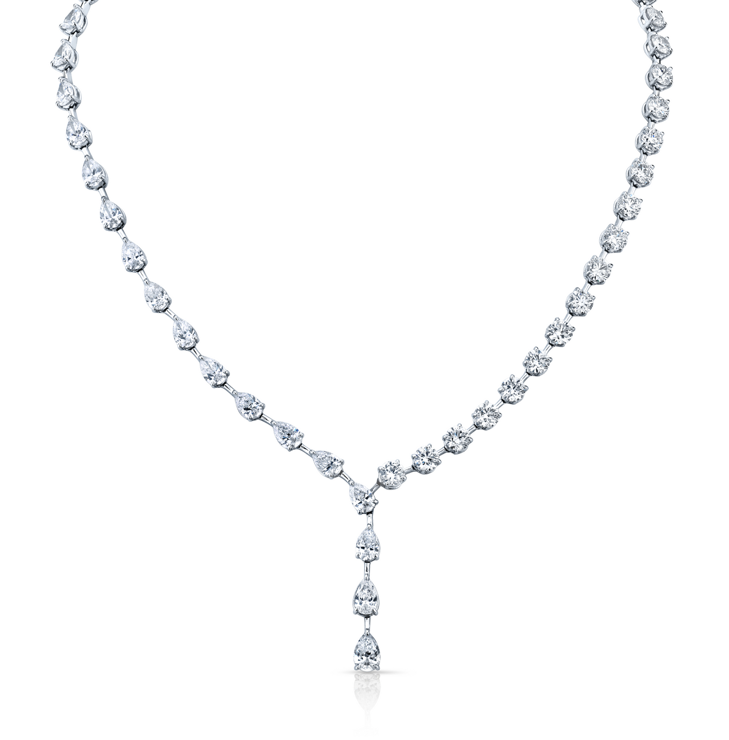 22.17 Carat Rounds and Pear Shape Diamond Lariat