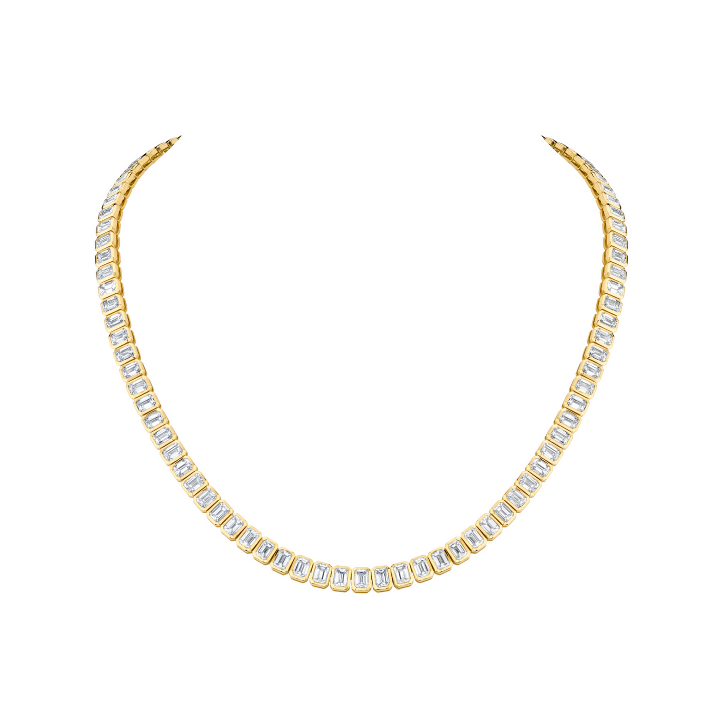 22.91 Carat 18k Yellow Gold Bezel Necklace