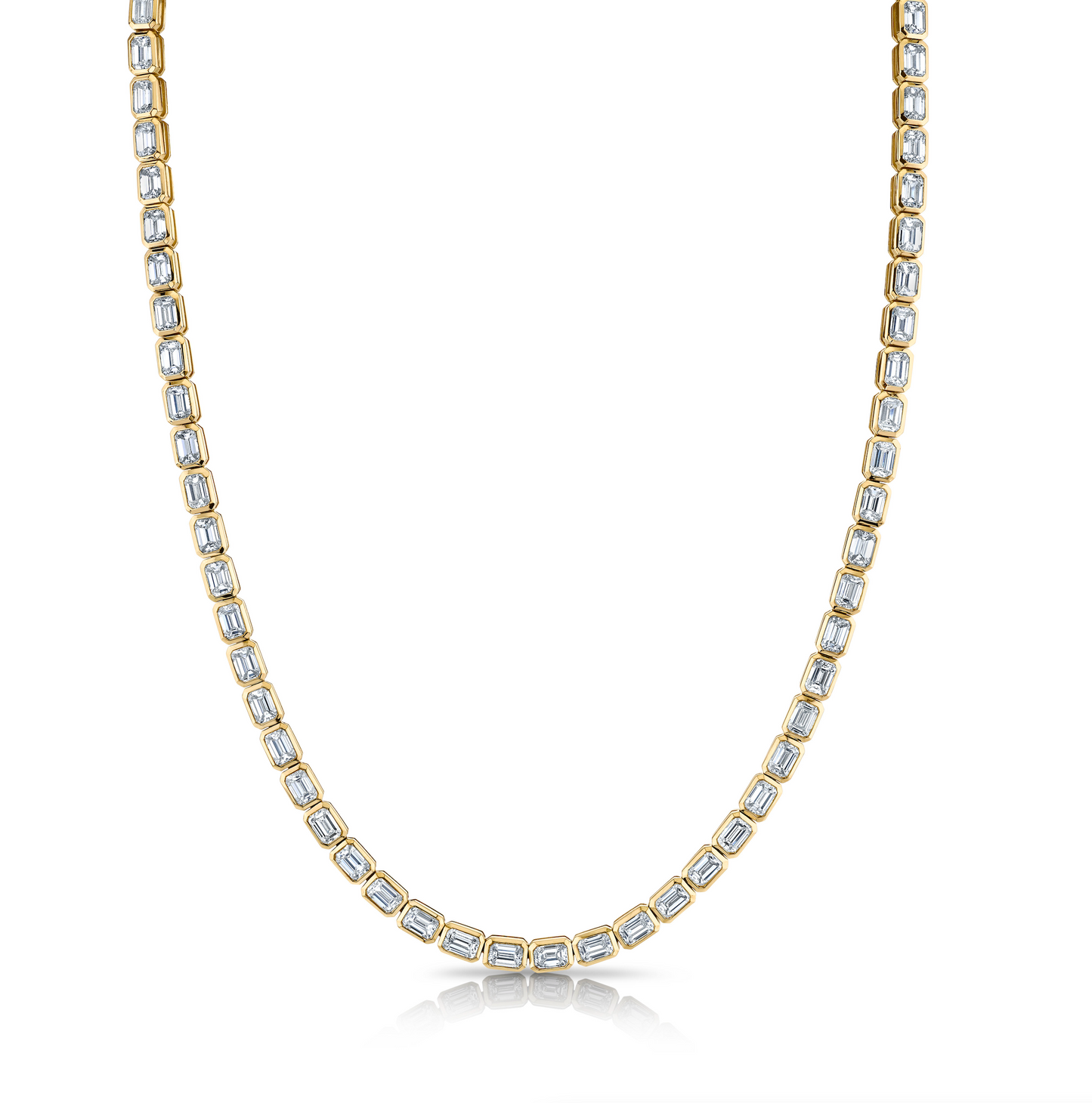 17.4 Carat Yellow Gold East-West Diamond Bezel-Set