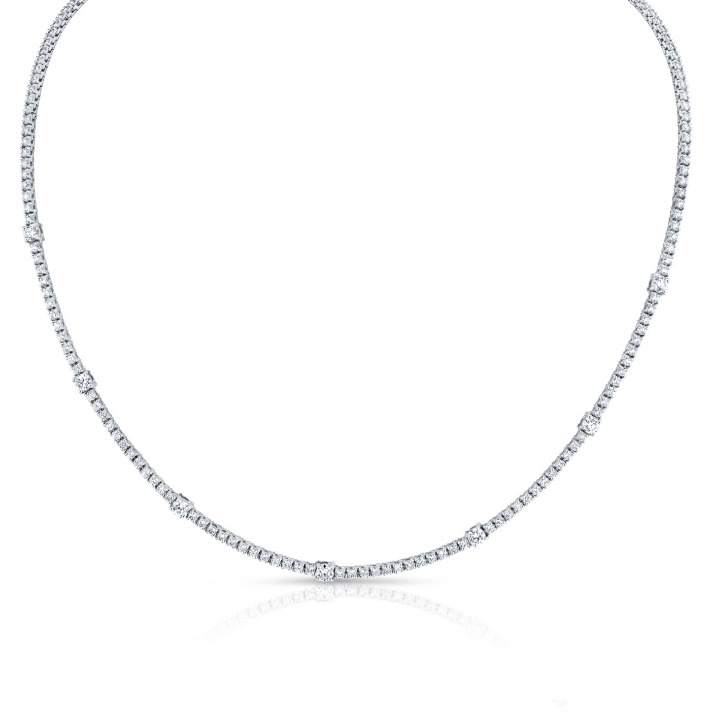 4.44 Carat Round Cut Diamond Necklace