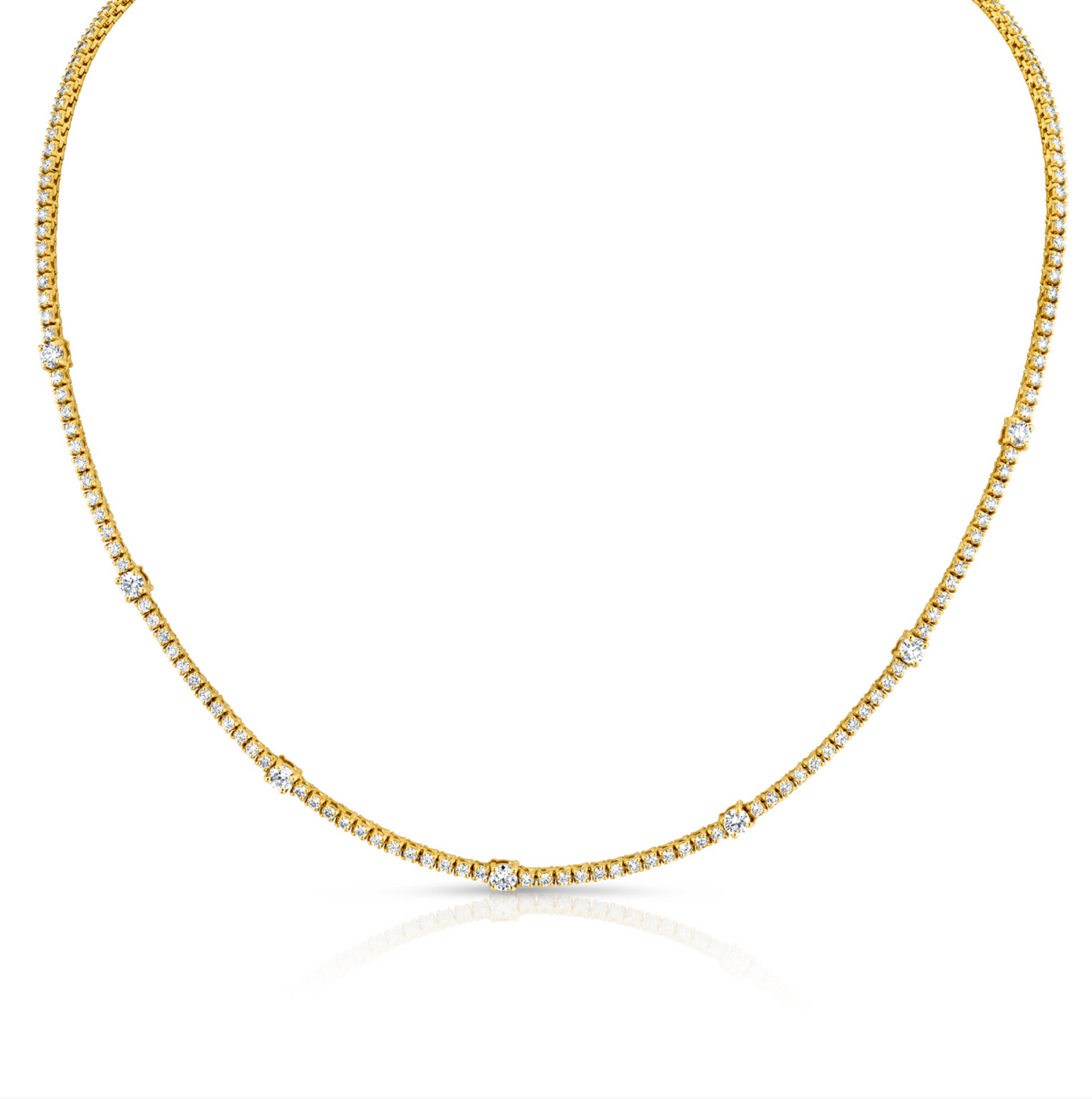 4.44 Carat Round Cut Diamond Necklace