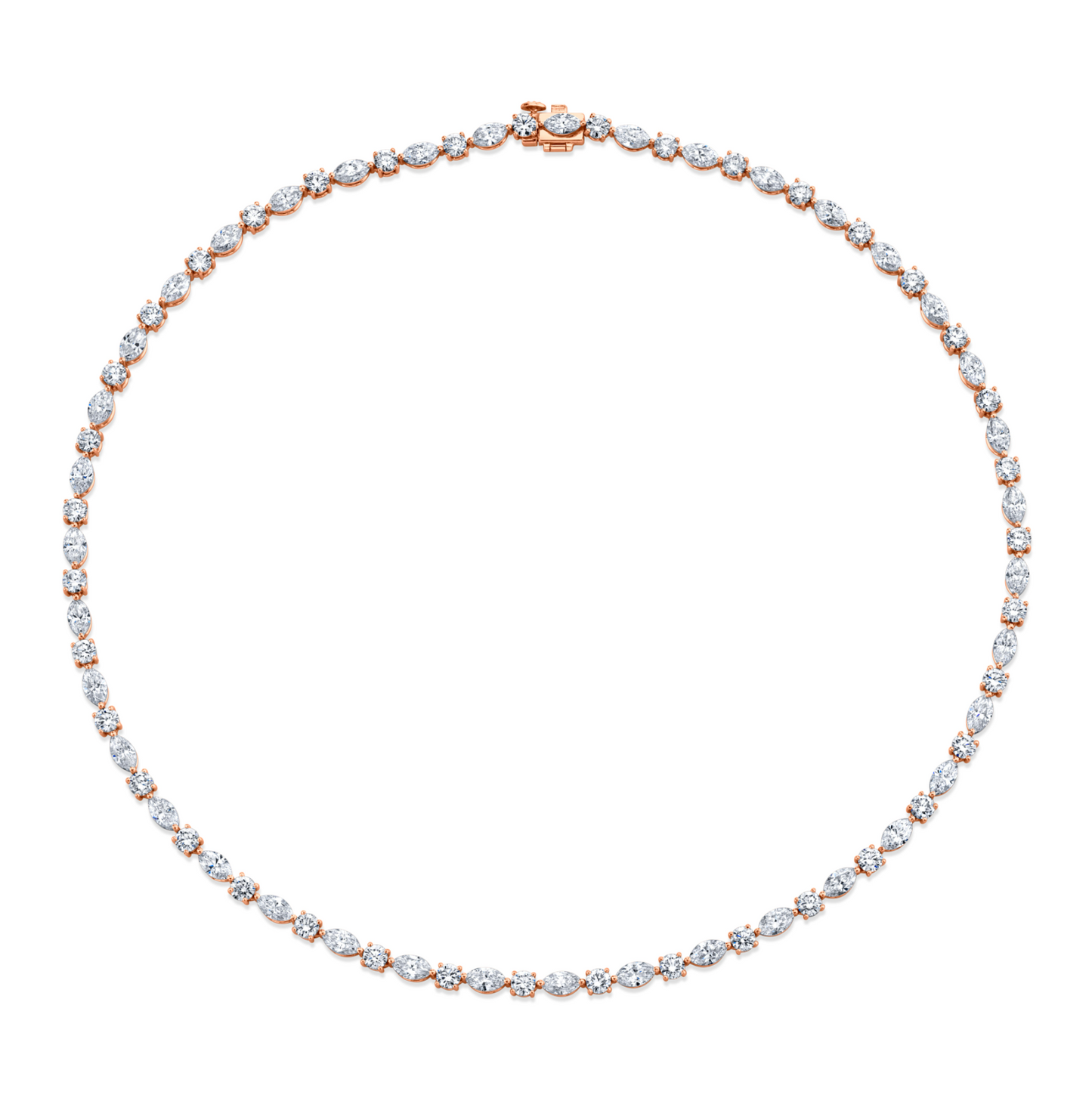 14.96 Carat Round and Marquise-Cut Diamond Necklace