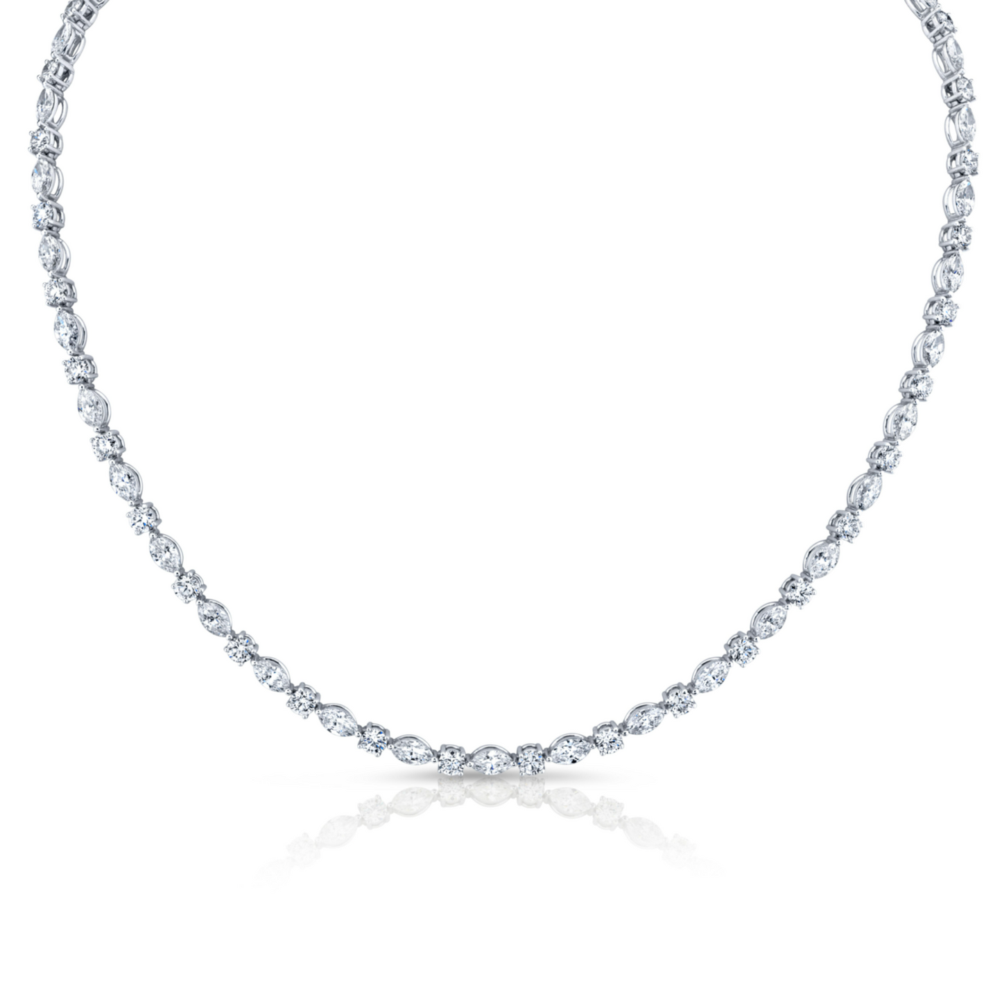 14.96 Carat Round and Marquise-Cut Diamond Necklace