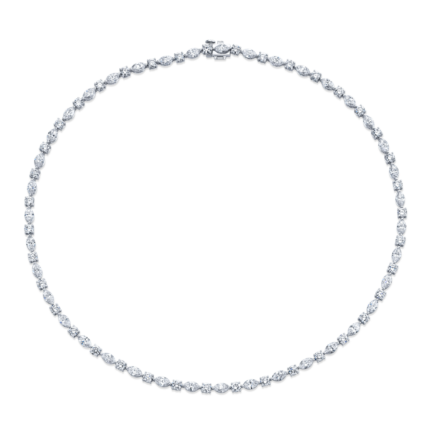 14.96 Carat Round and Marquise-Cut Diamond Necklace