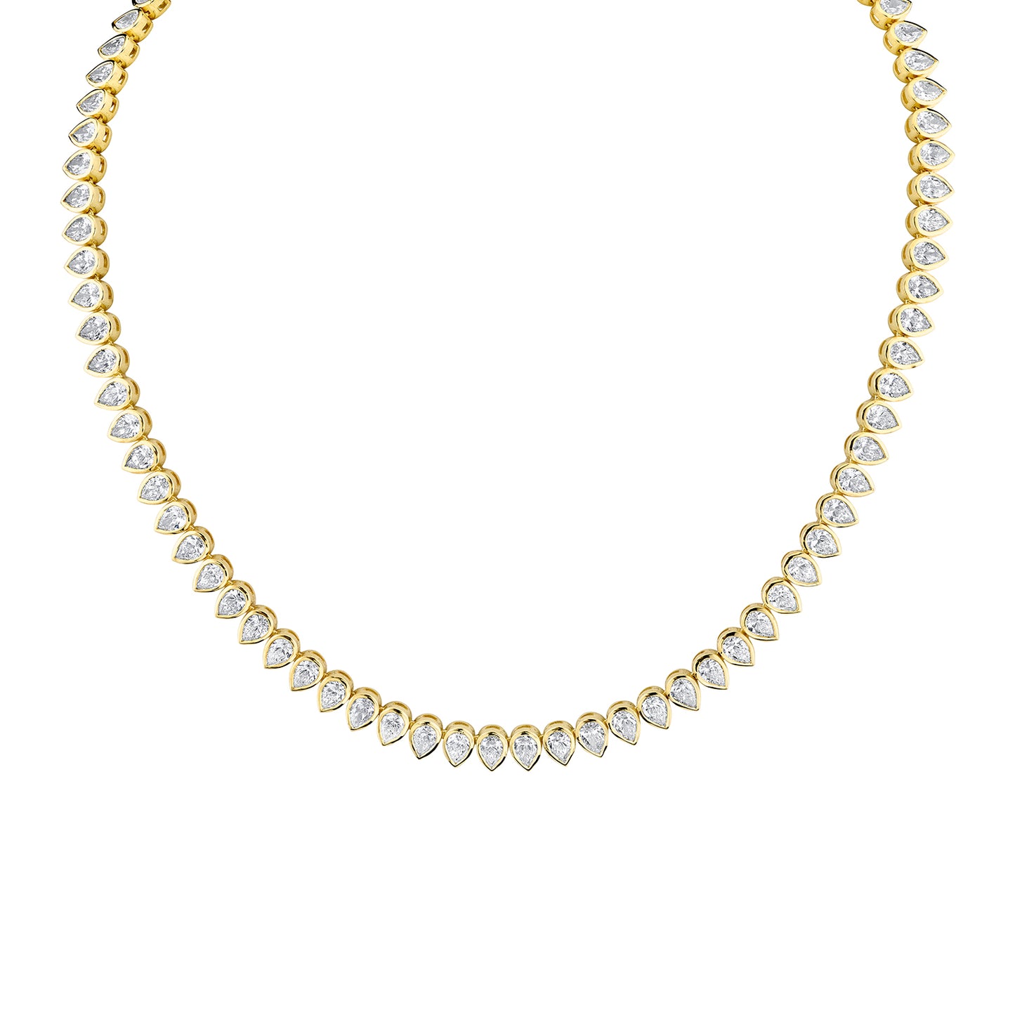 Pear Diamond Bezel Necklace