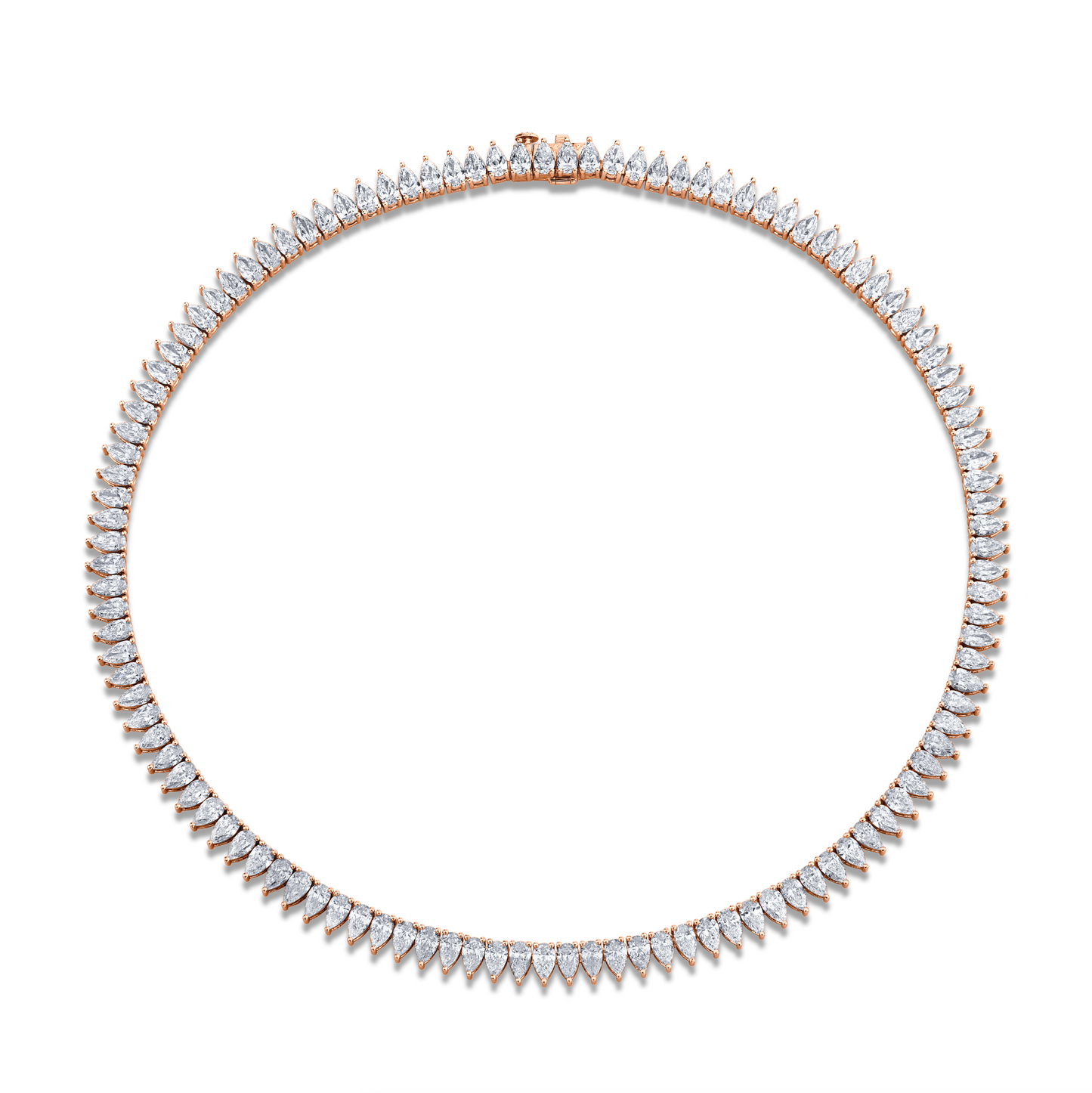 Straight Line Pear Diamond Necklace