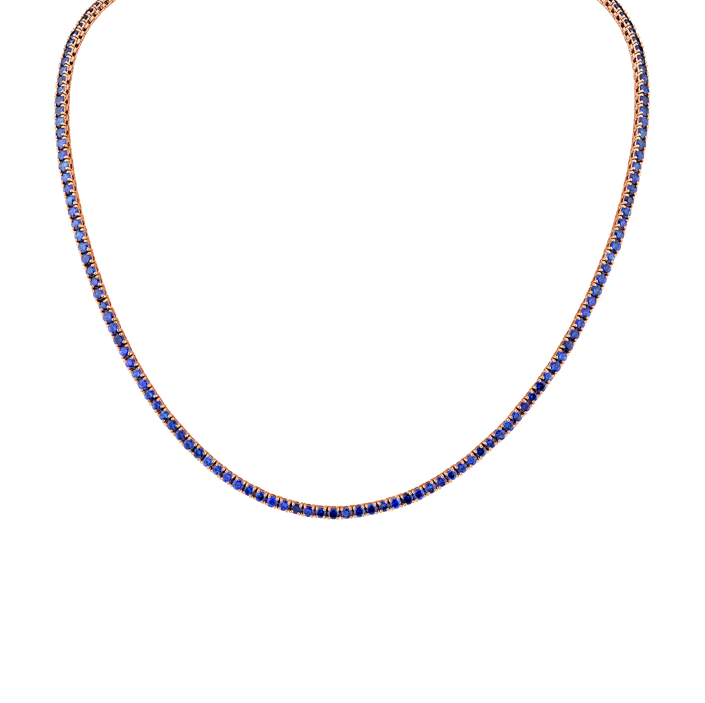 Blue Sapphire Straight Line Necklace