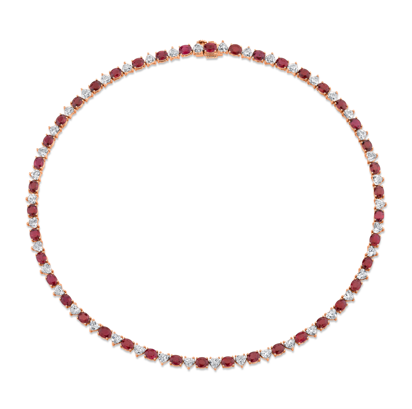 Diamond and Ruby Tennis Necklace