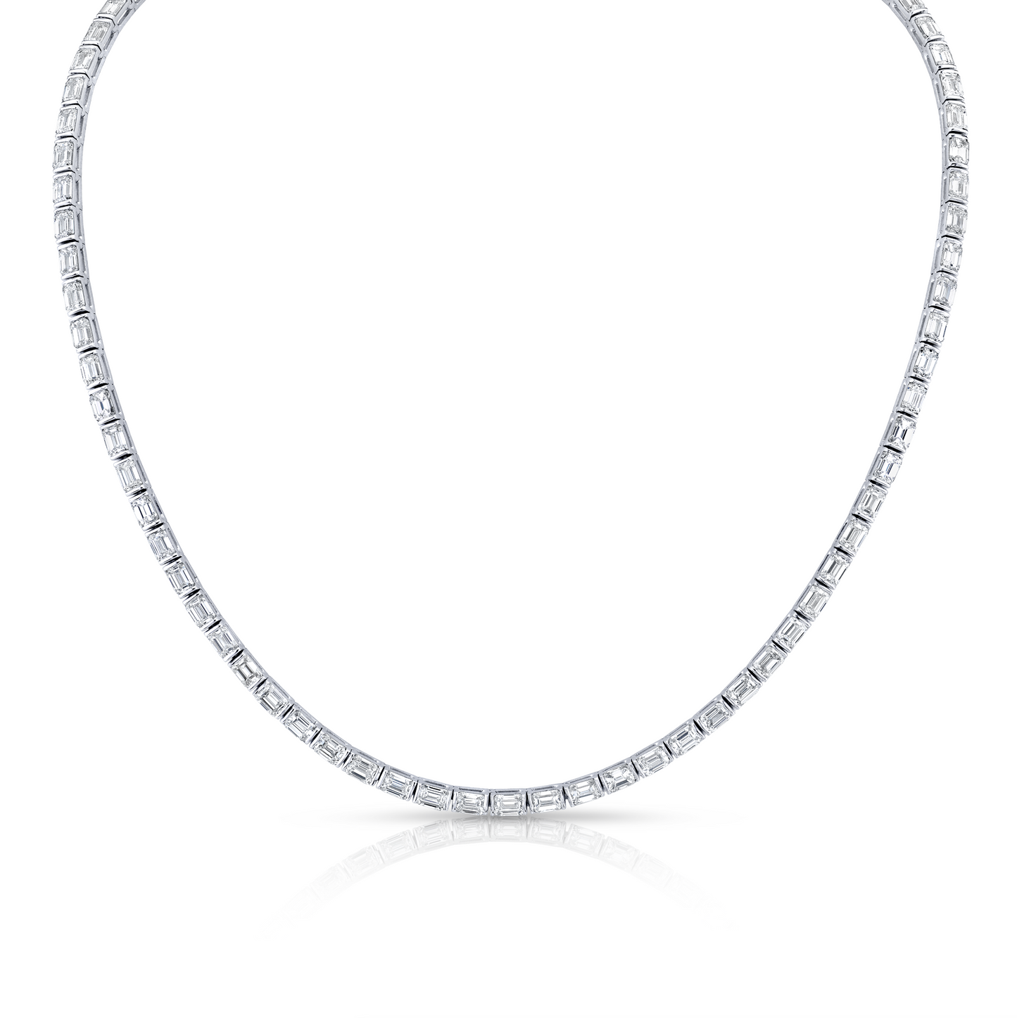 16.19 Carat 18k White Gold East West Necklace