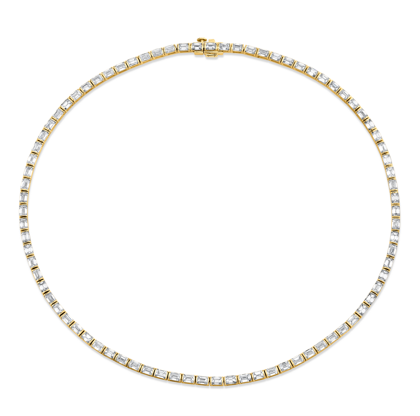 16.19 Carat 18k White Gold East West Necklace
