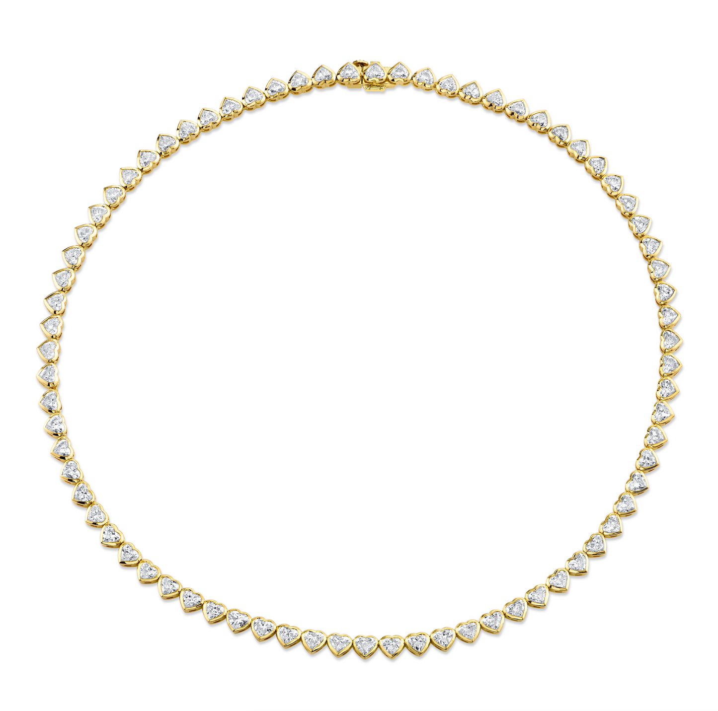 Heart Shaped Diamond Bezel Necklace
