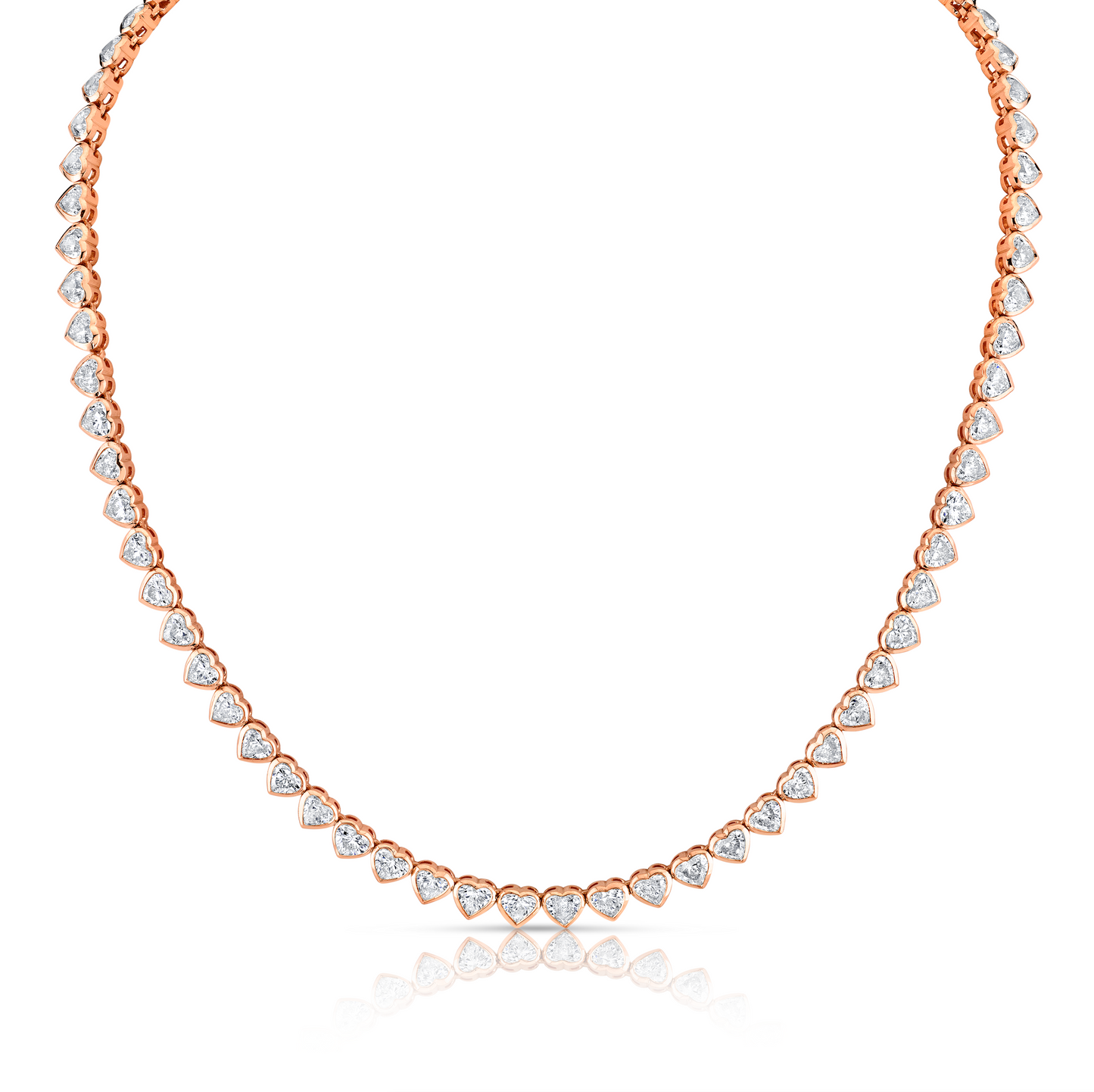 Heart Shaped Diamond Bezel Necklace