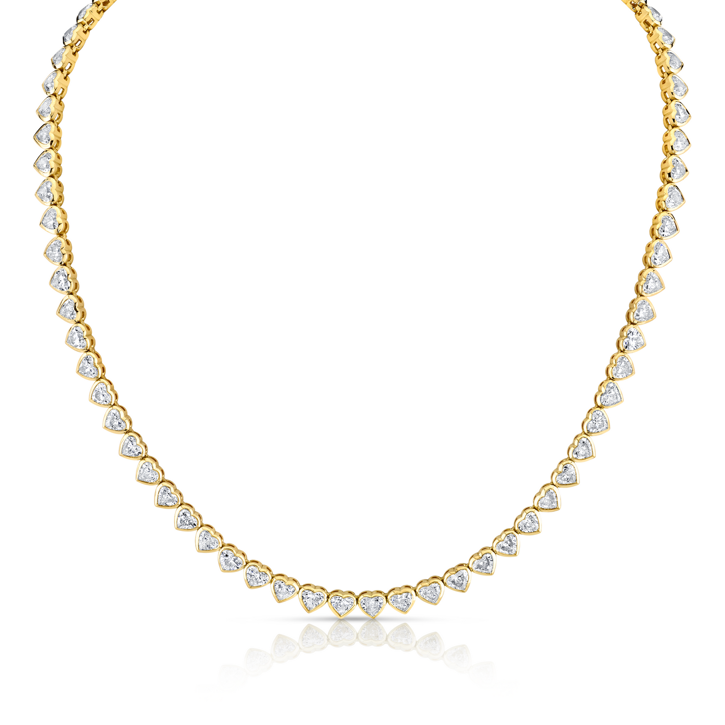 Heart Shaped Diamond Bezel Necklace