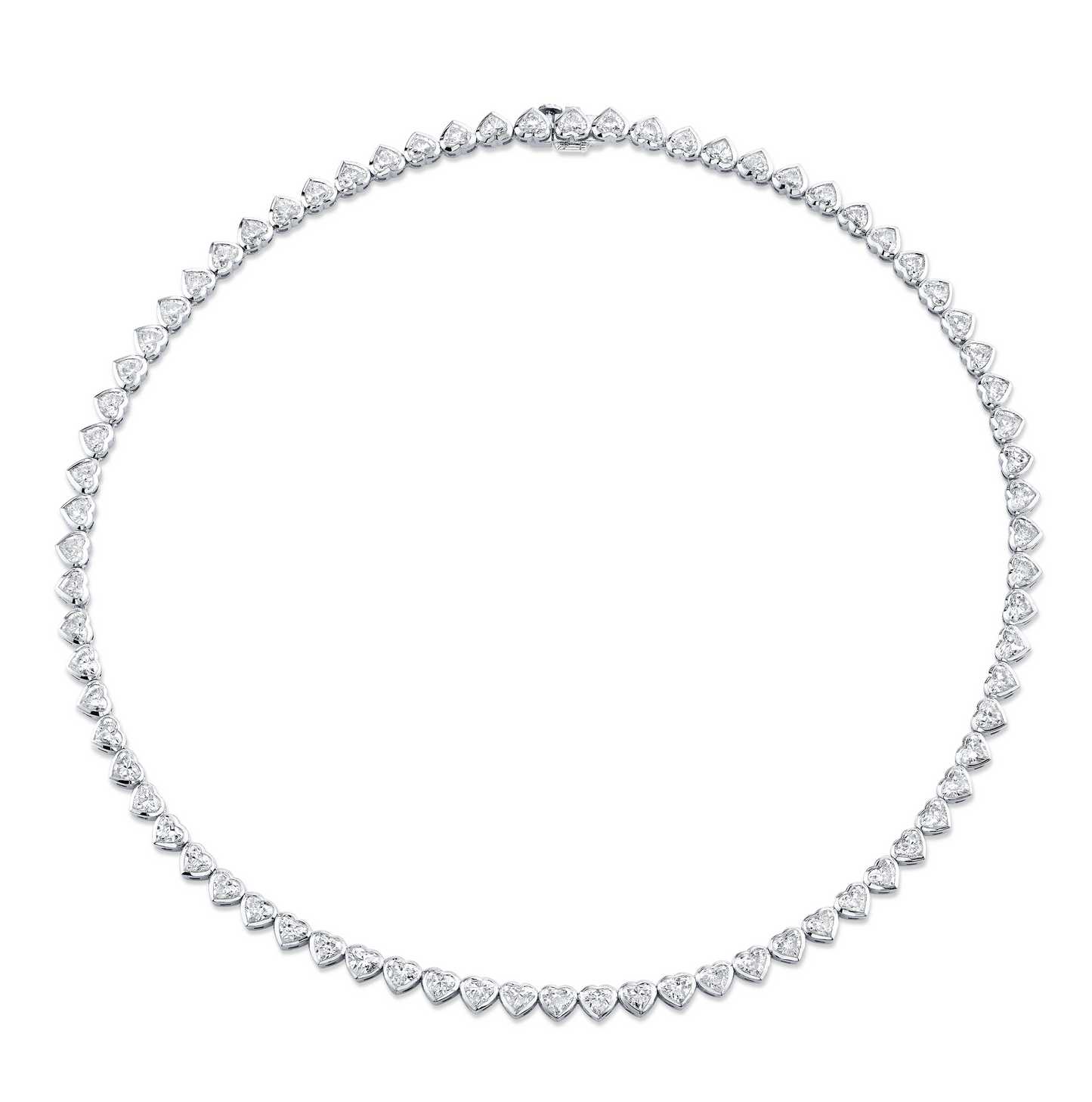 Heart Shaped Diamond Bezel Necklace