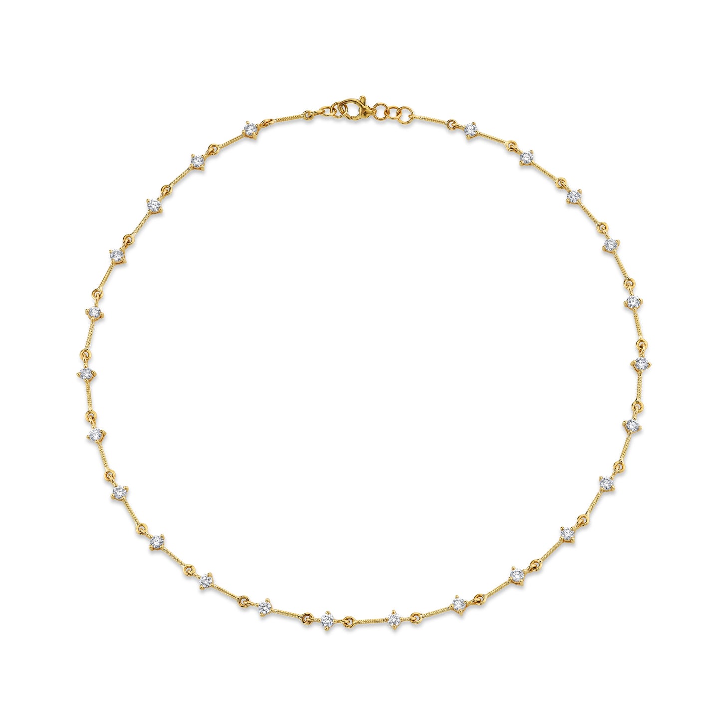 Handmade Twist Chain Diamond Necklace