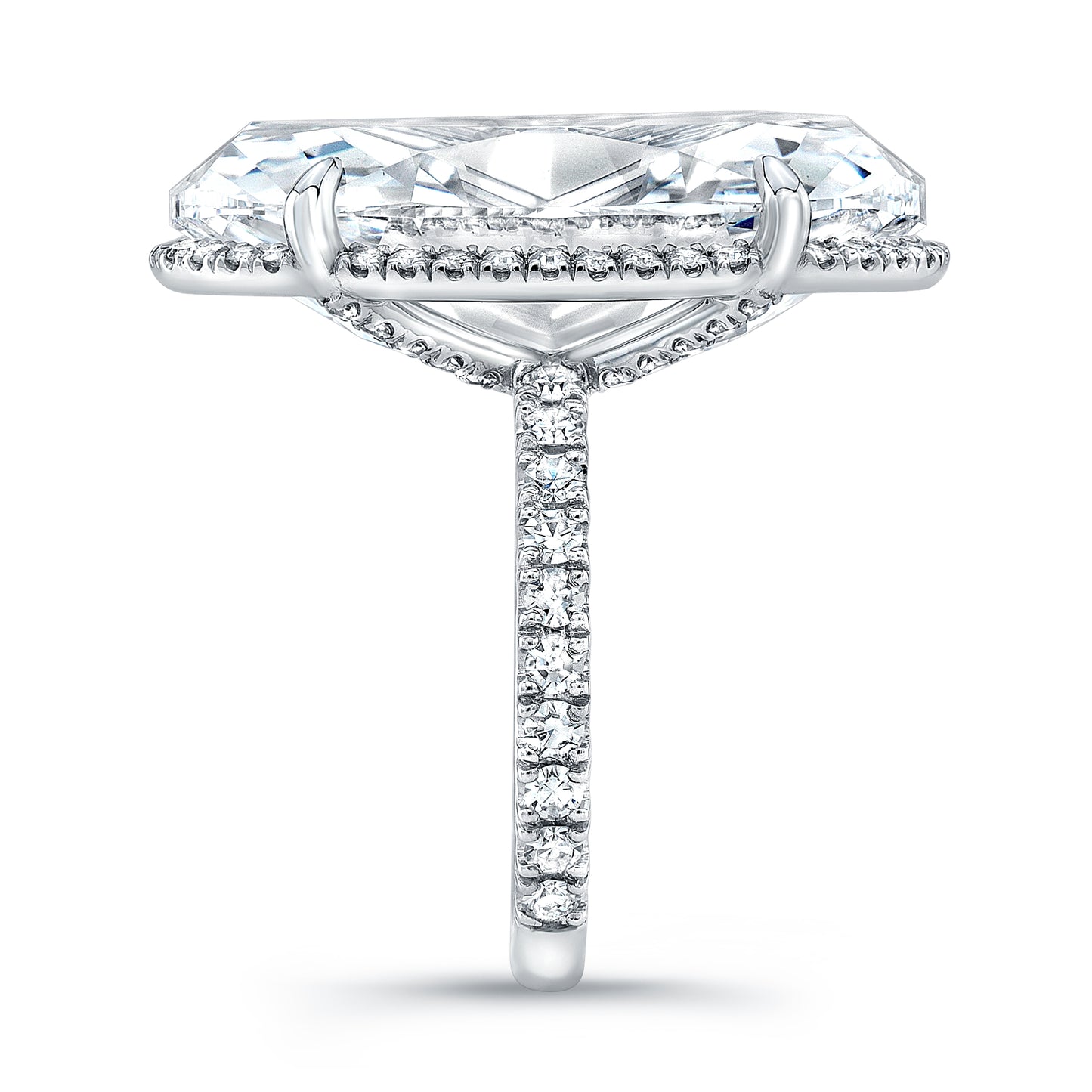 20.09 Carat Platinum Oval-cut Diamond Pavé Ring