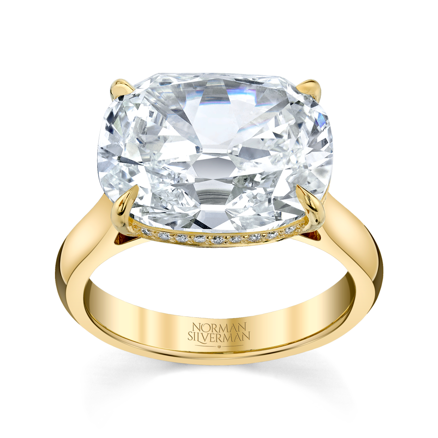 9.18 Carat East West Cushion Diamond Ring