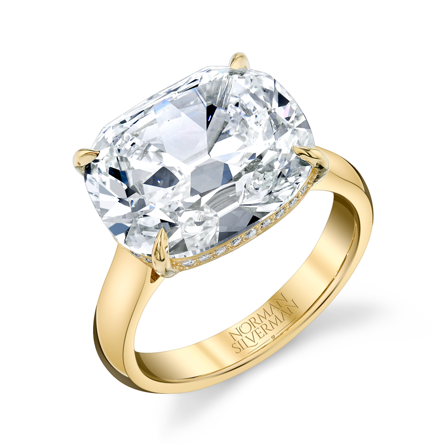 9.18 Carat East West Cushion Diamond Ring
