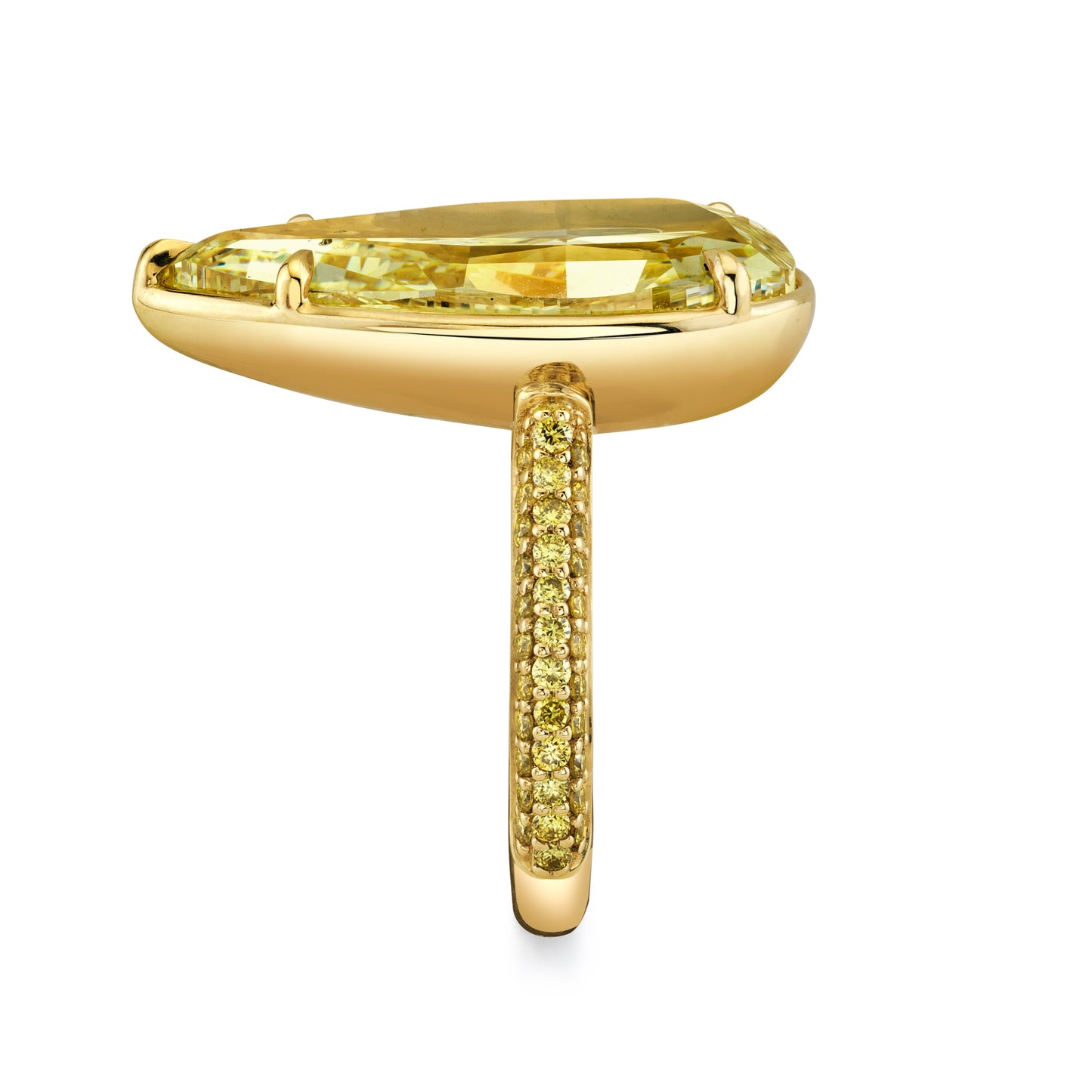Fancy Light Yellow Pear Solitaire Ring