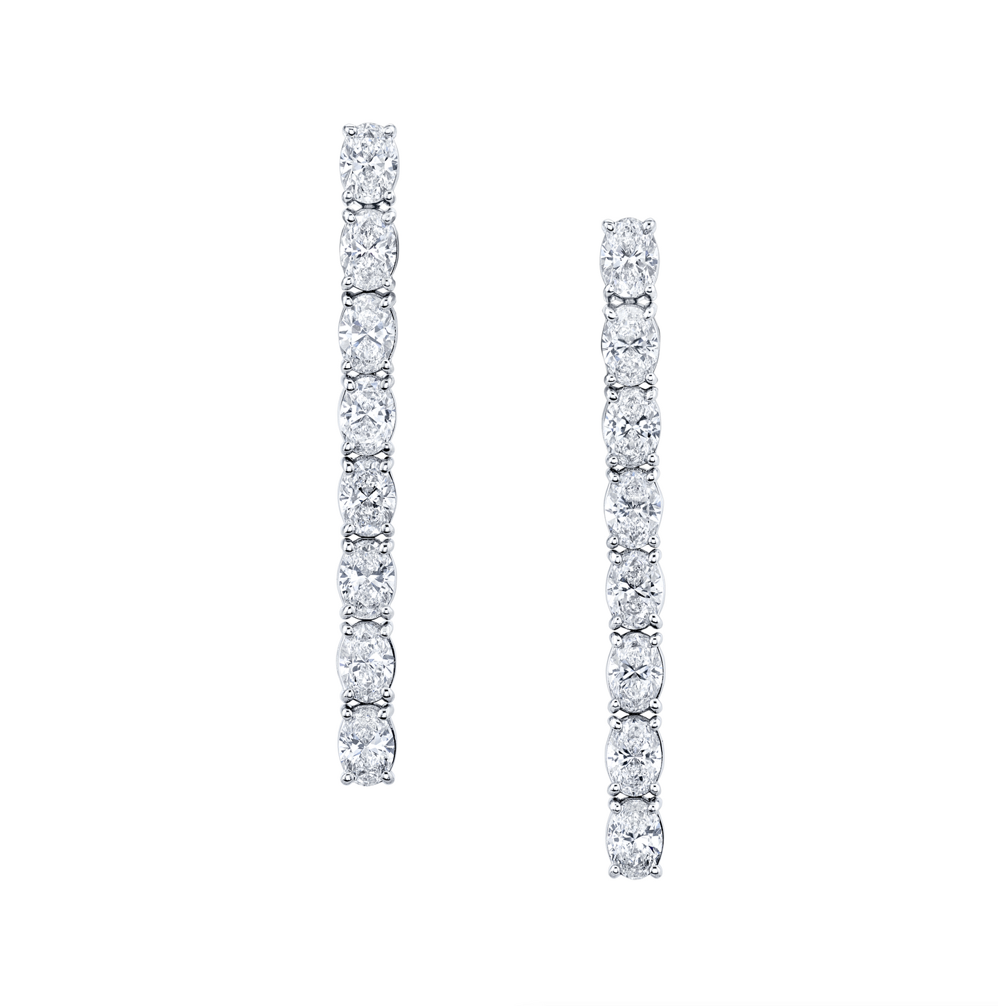 5 Carat Single Row Oval Diamond Dangle Earring