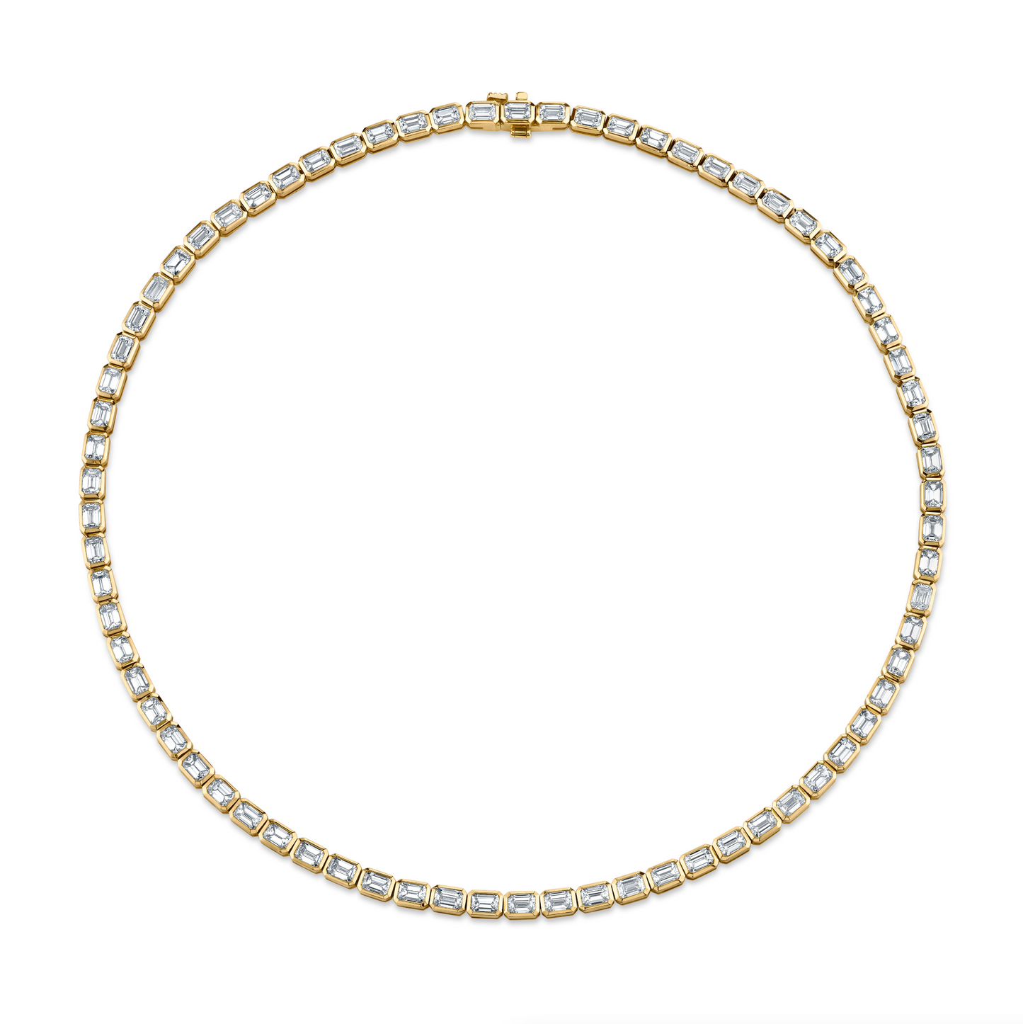 17.4 Carat Yellow Gold East-West Diamond Bezel-Set