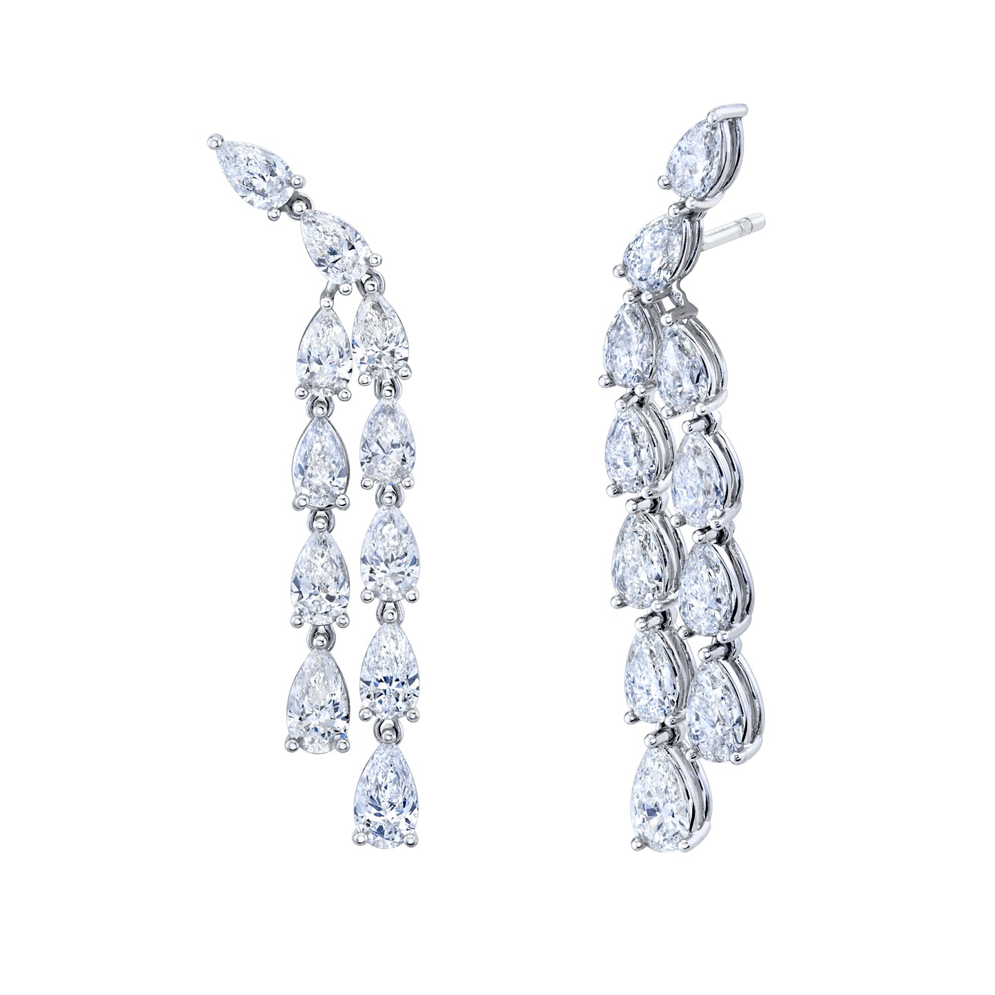 Pear Diamond Dangle Earrings