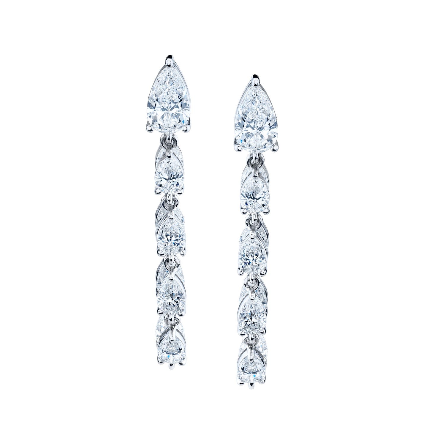 Pear Shape Diamond Loop Earrings