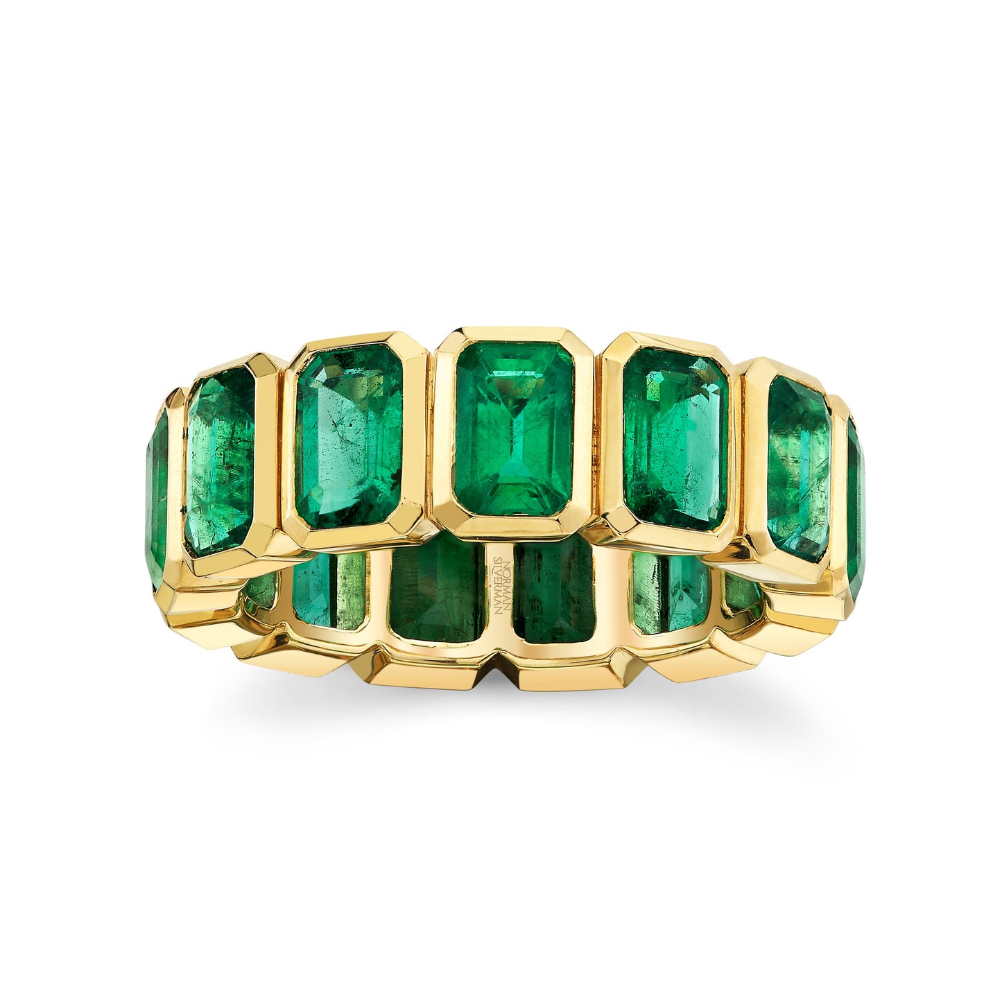 Emerald Bezel Set Eternity Band