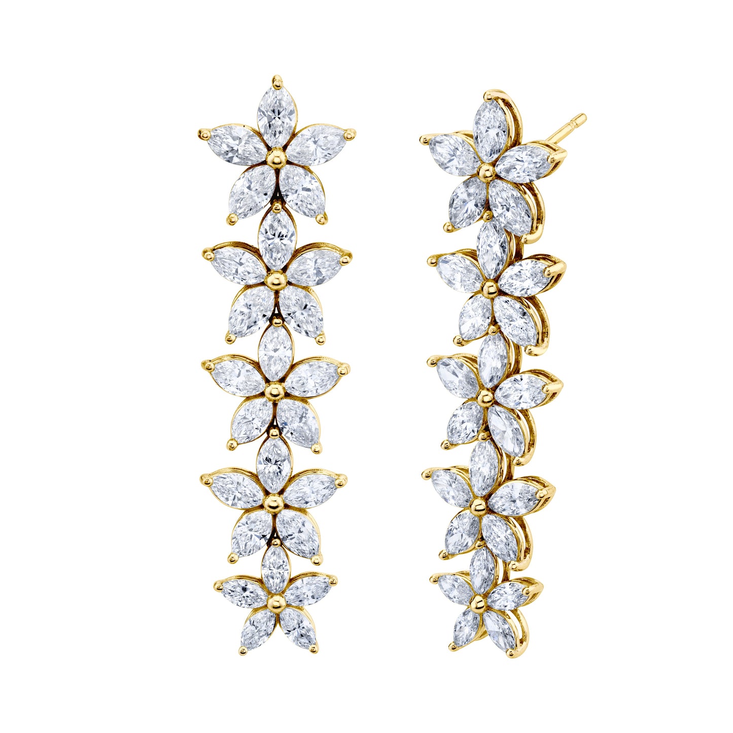 Graduated Floret Dangle Earrings