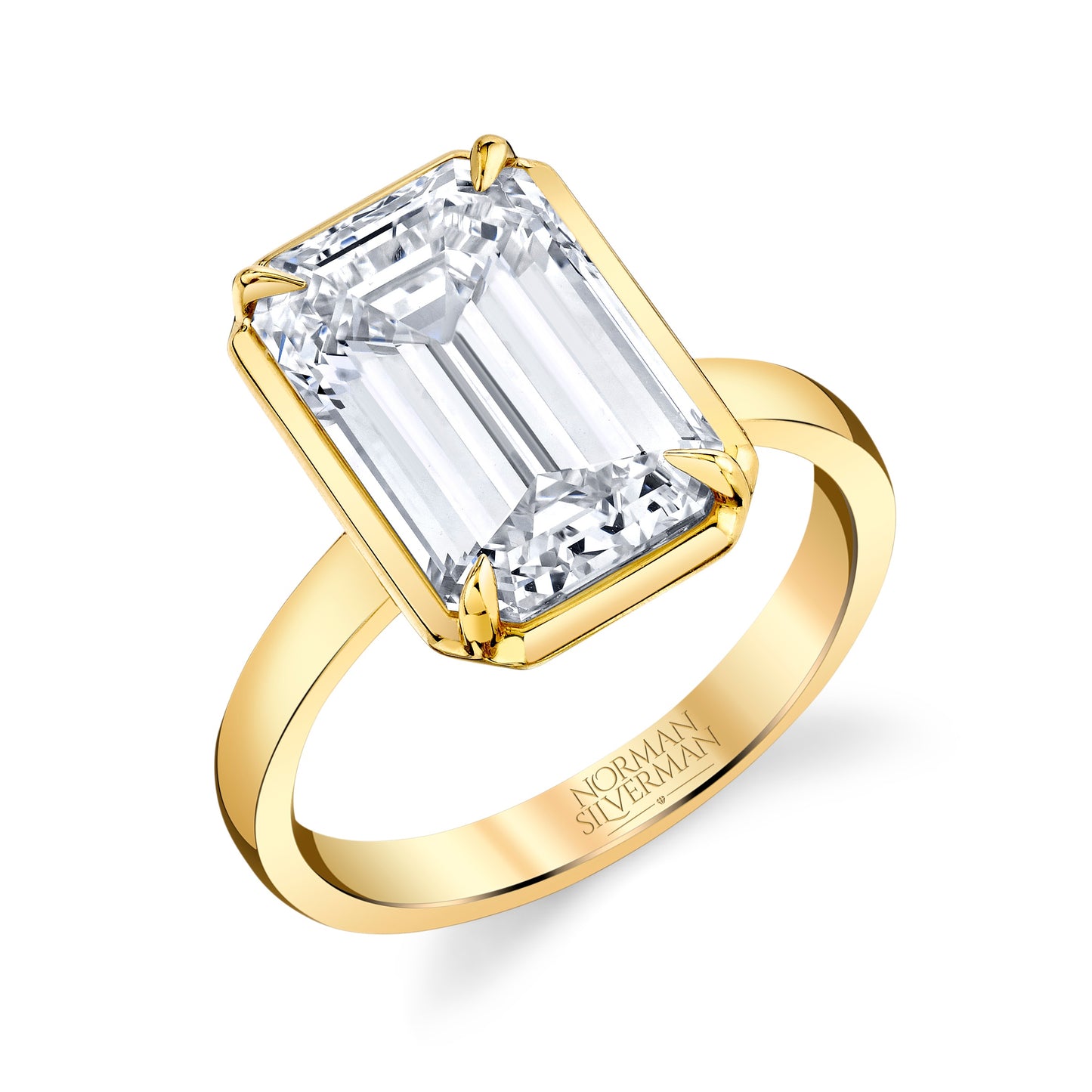 5.27 Carat Emerald Cut Diamond Ring