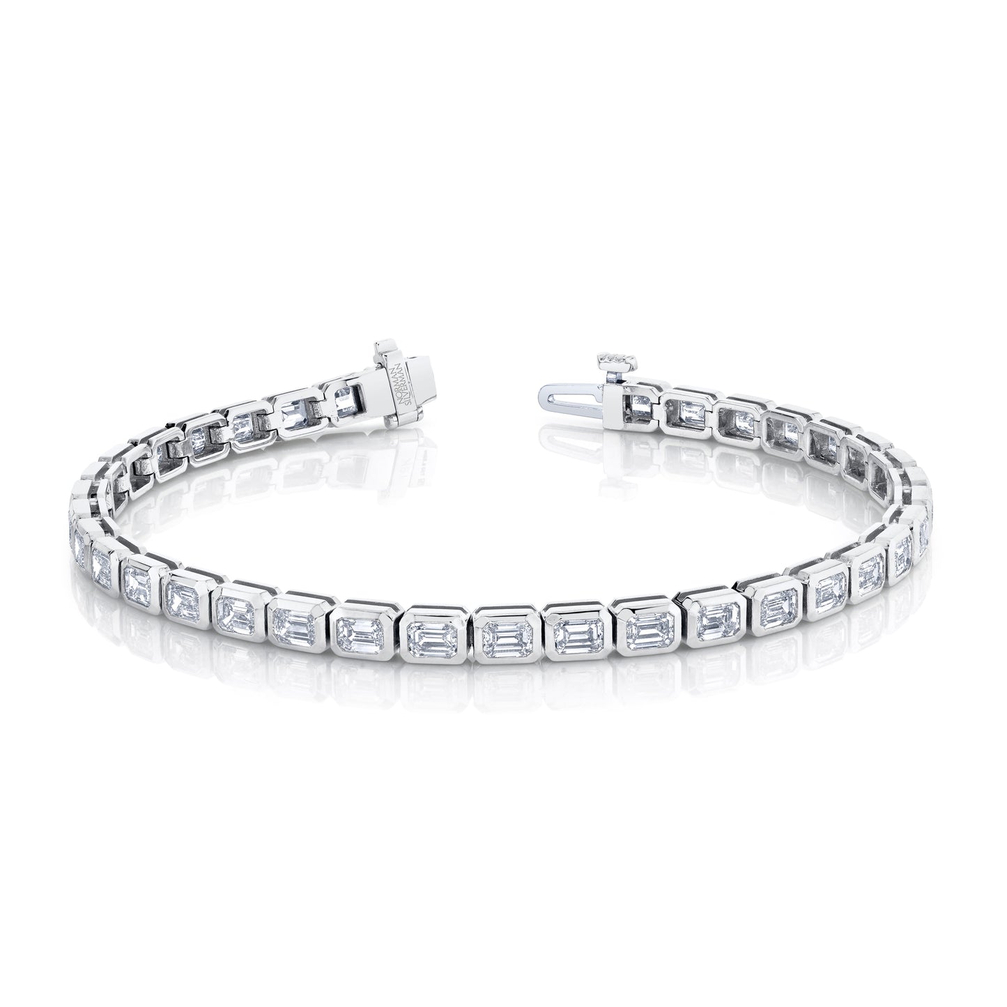 Emerald Cut Diamond Bezel Bracelet