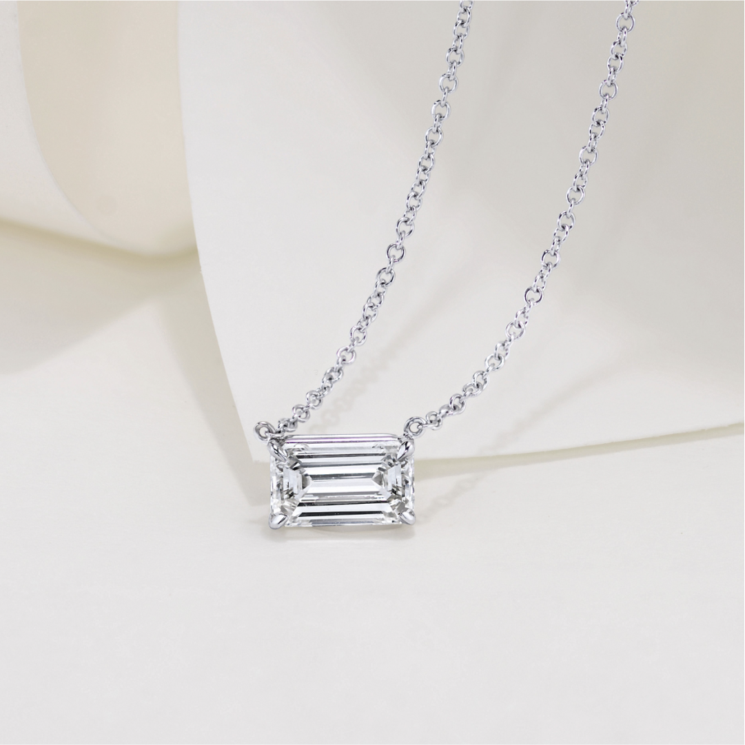 Emerald Cut Diamond Pendant