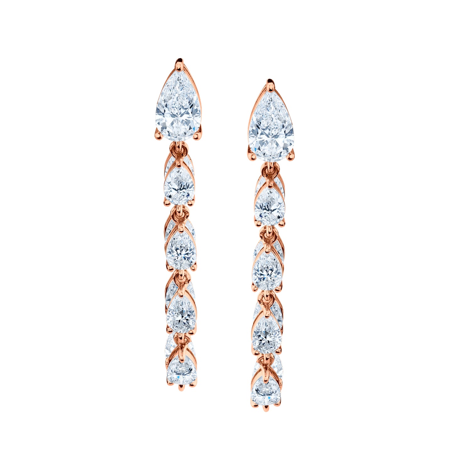 Pear Shape Diamond Loop Earrings