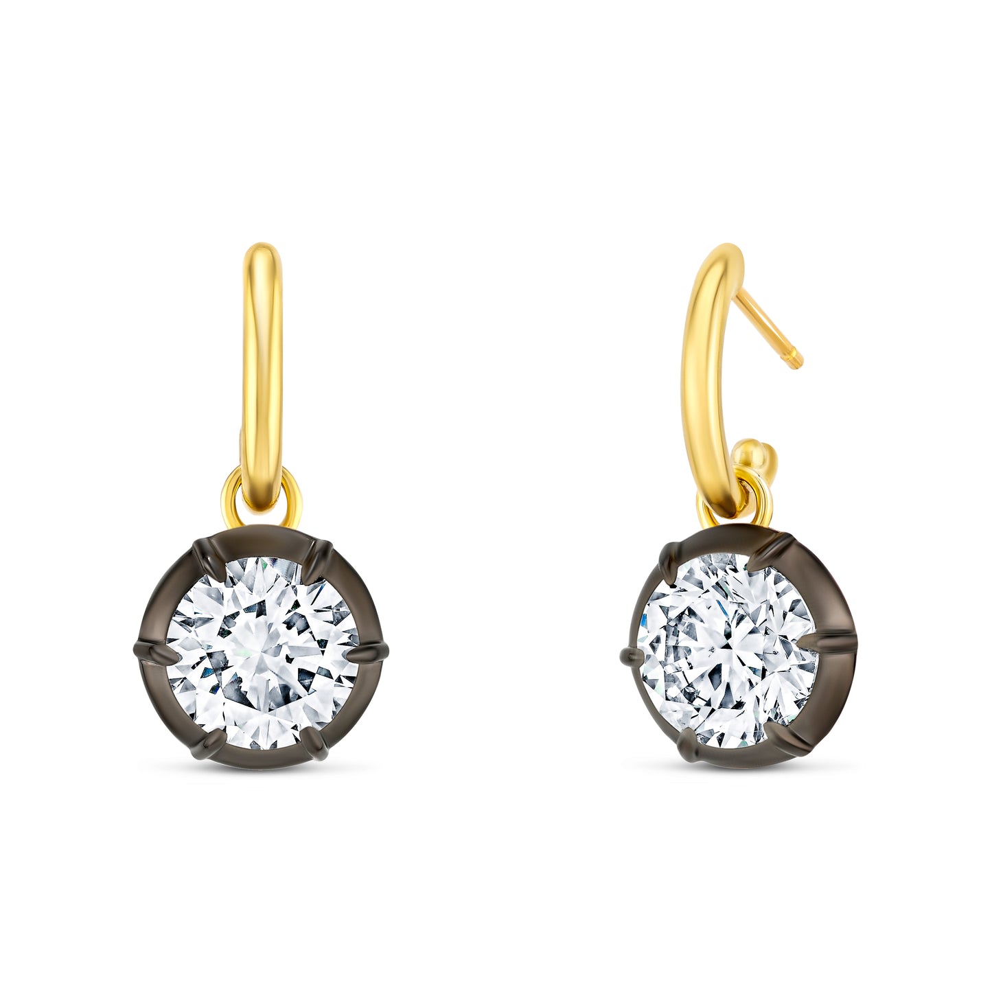 Dangling Round Diamond Earrings