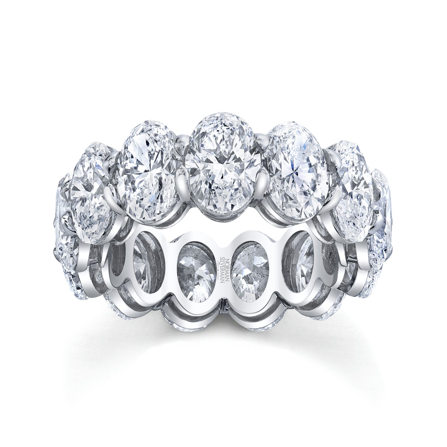 Oval Cut Diamonds Platinum Eternity Band