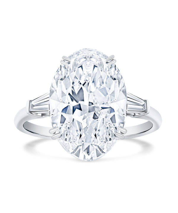 Oval Diamond Three Stone Ring