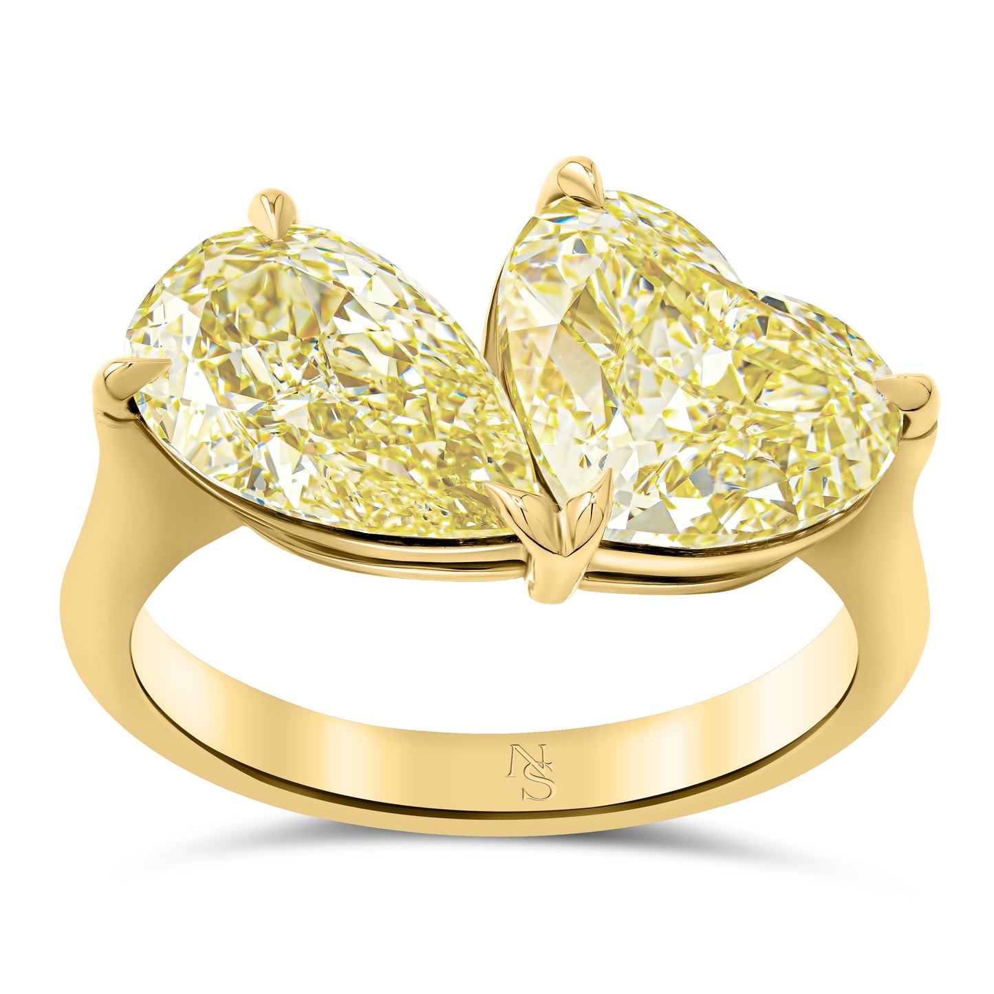 Fancy Yellow Diamond Twin Ring