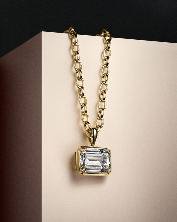 Emerald Cut Diamond Pendant