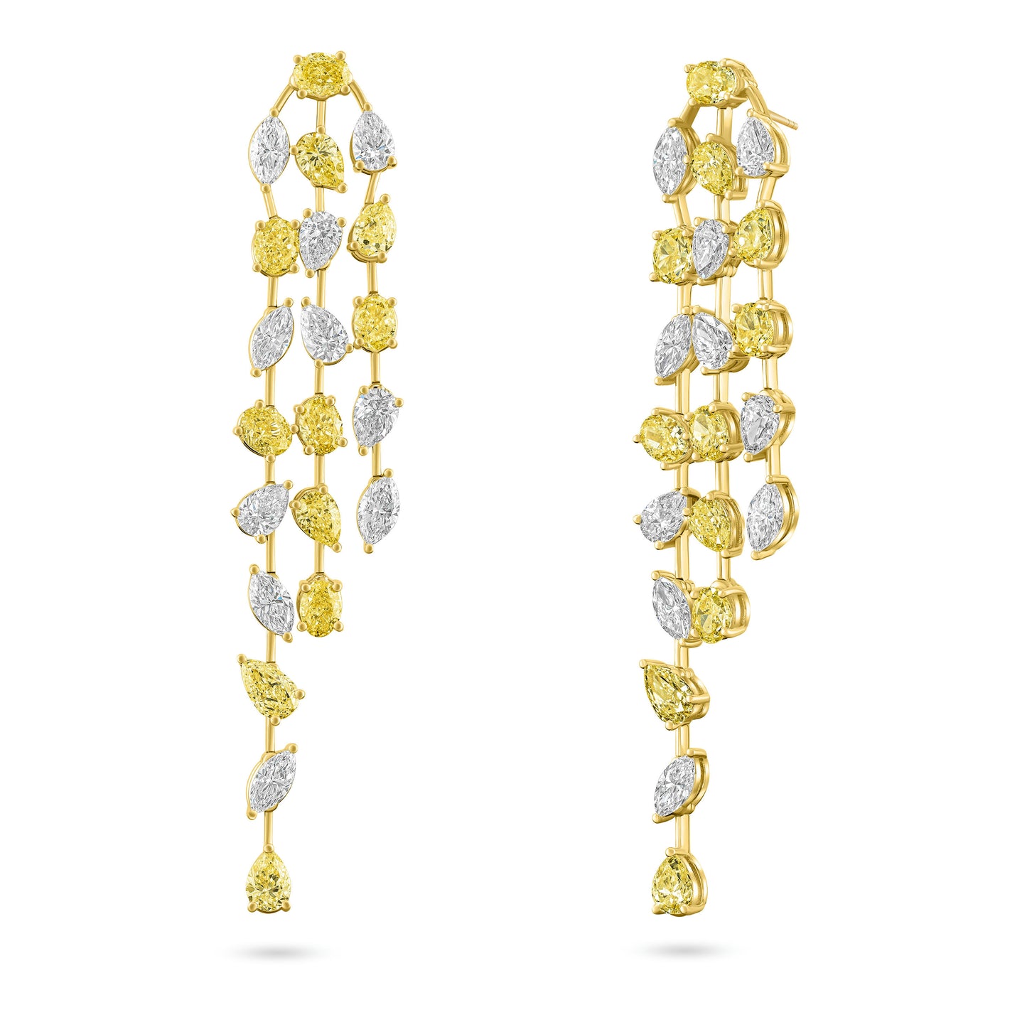 Fancy Shape Diamonds Dangle Earrings