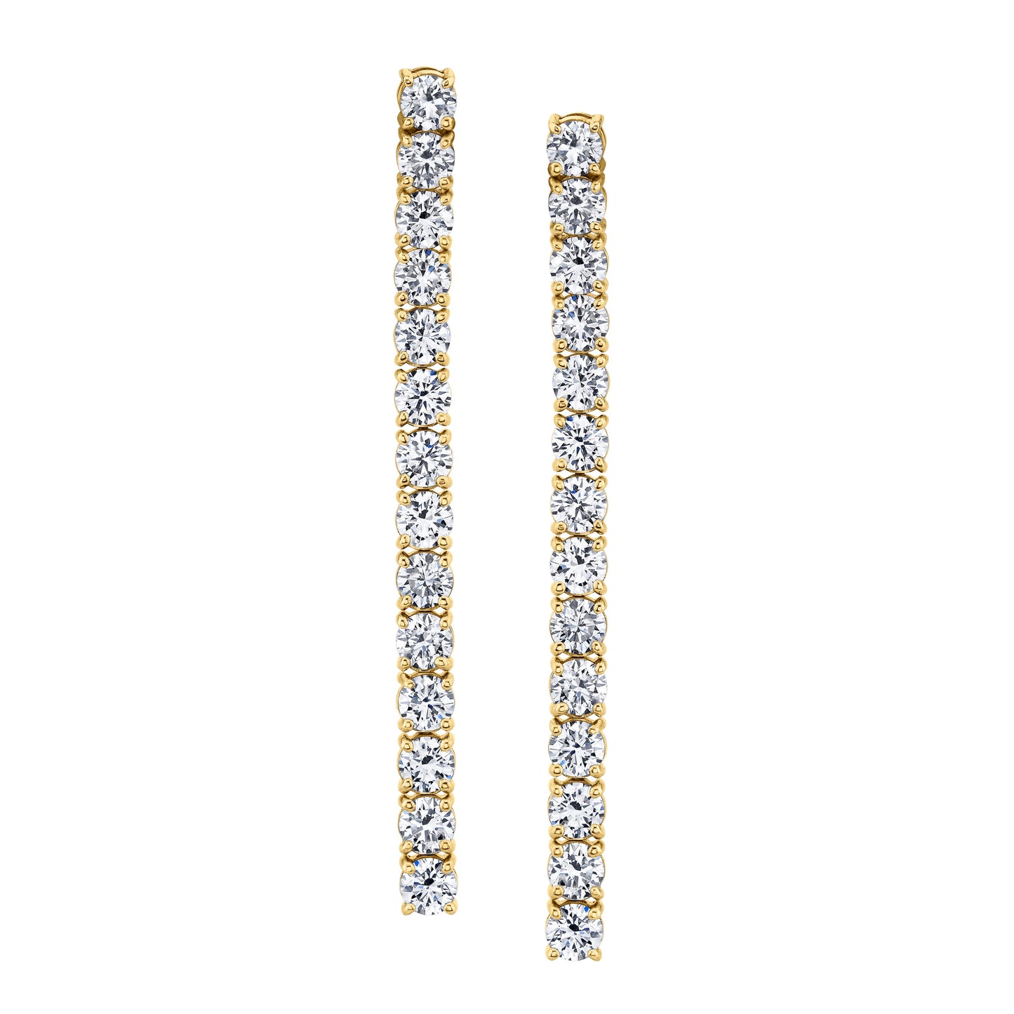 Diamond Linear Dangle Earrings