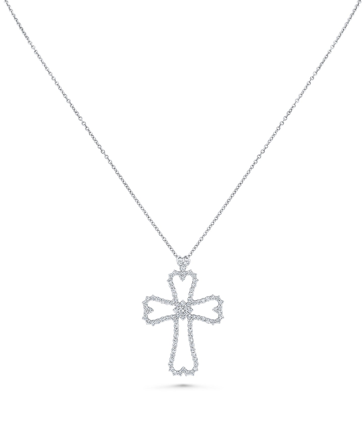 Diamond Outline Cross Pendant
