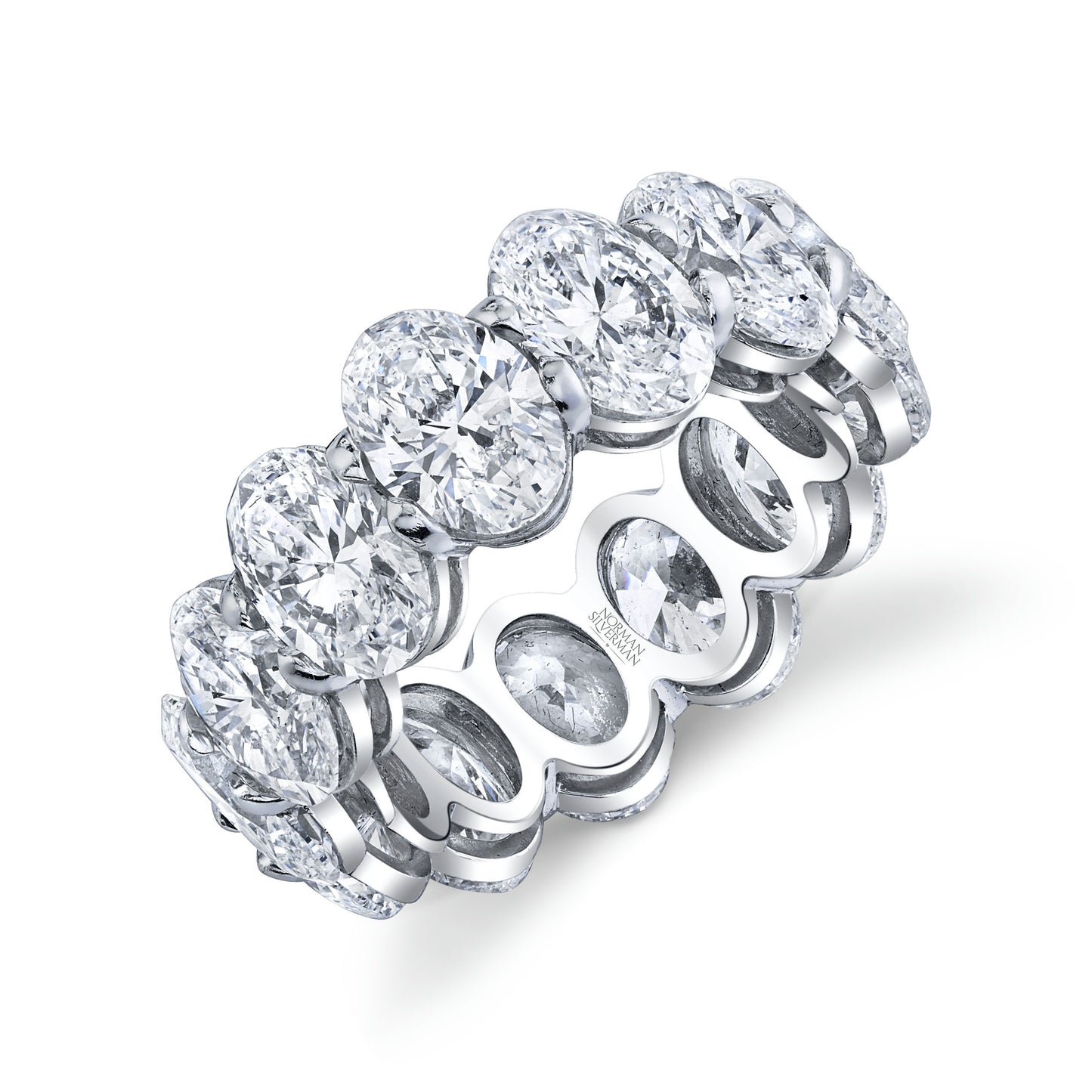 Oval Cut Diamonds Platinum Eternity Band