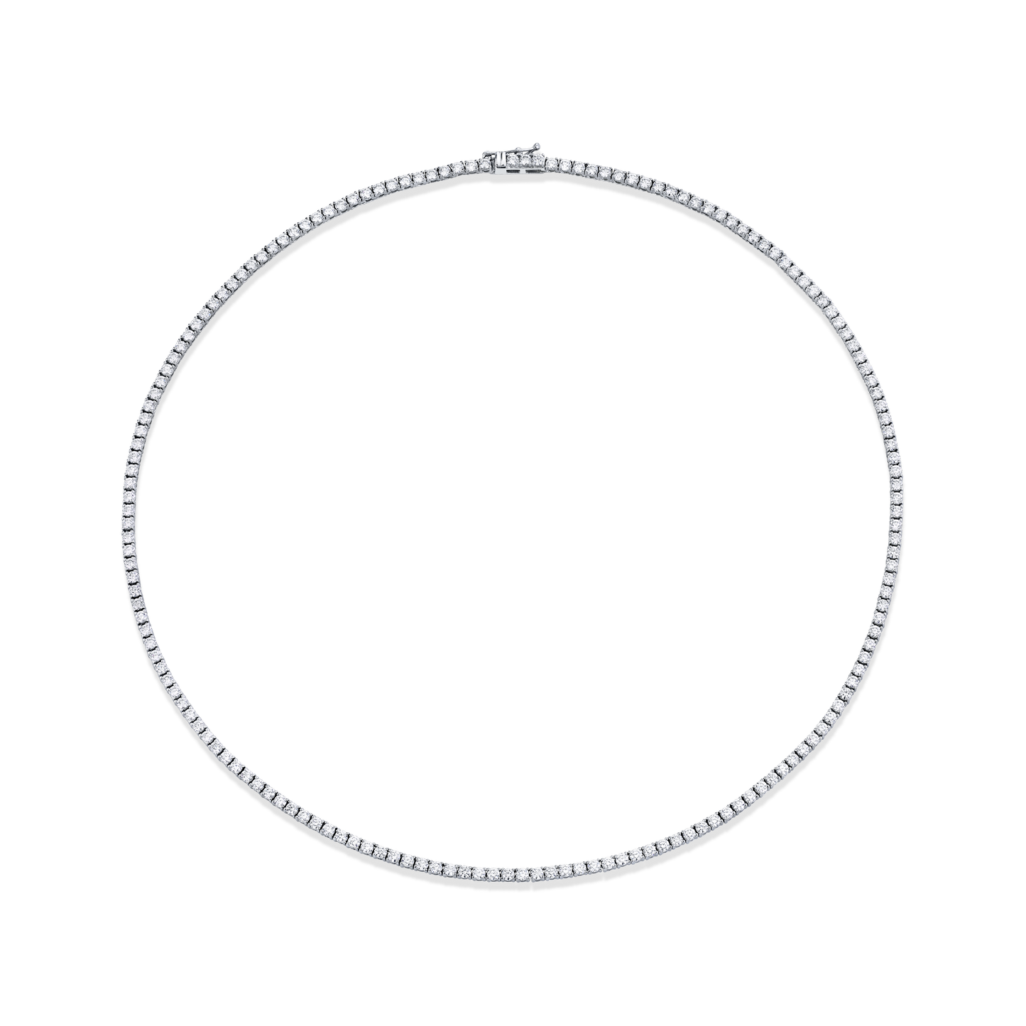 Norman Silverman Signature 18k White Gold Diamond Tennis Necklace