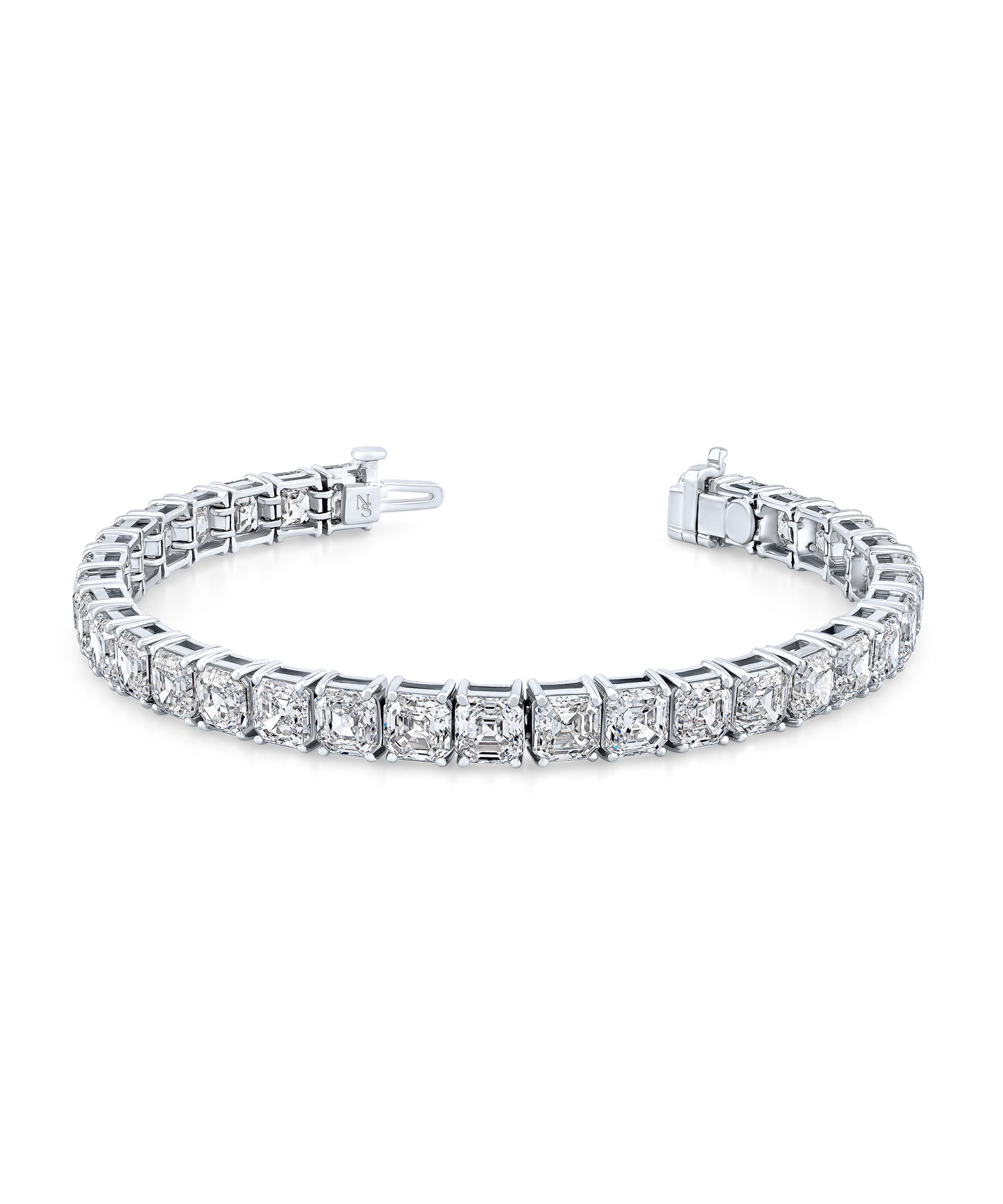 Asscher Diamond Tennis Bracelet